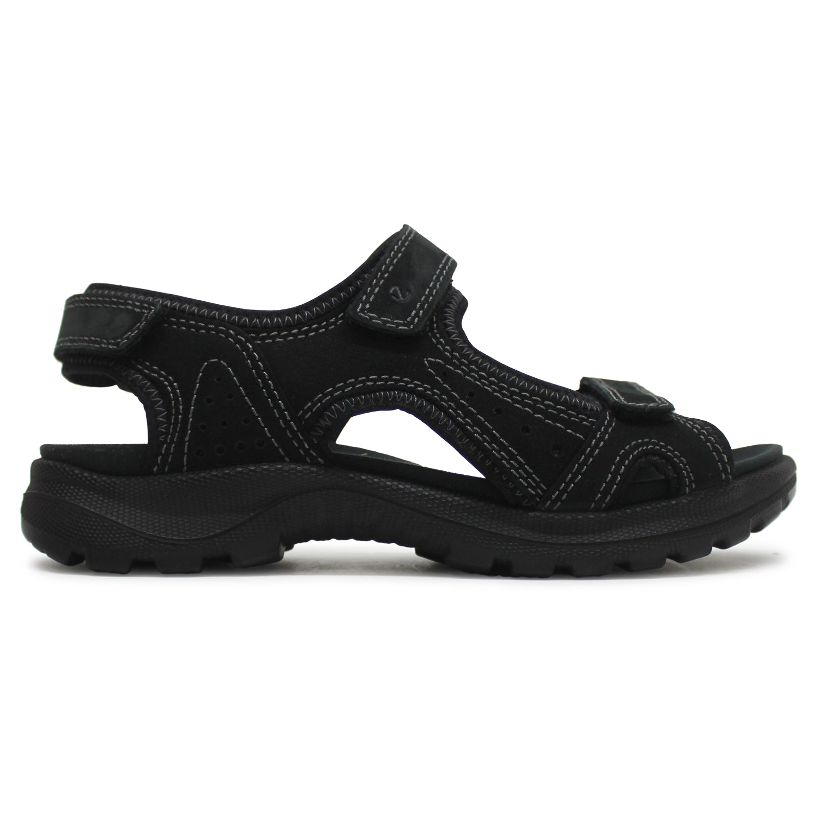 Ecco Onroads Leather Textile Womens Sandals#color_black