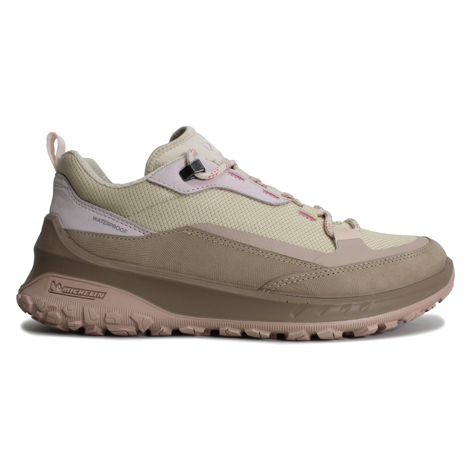 Ecco ULT-TRN Leather Textile Womens Trainers#color_nude limestone