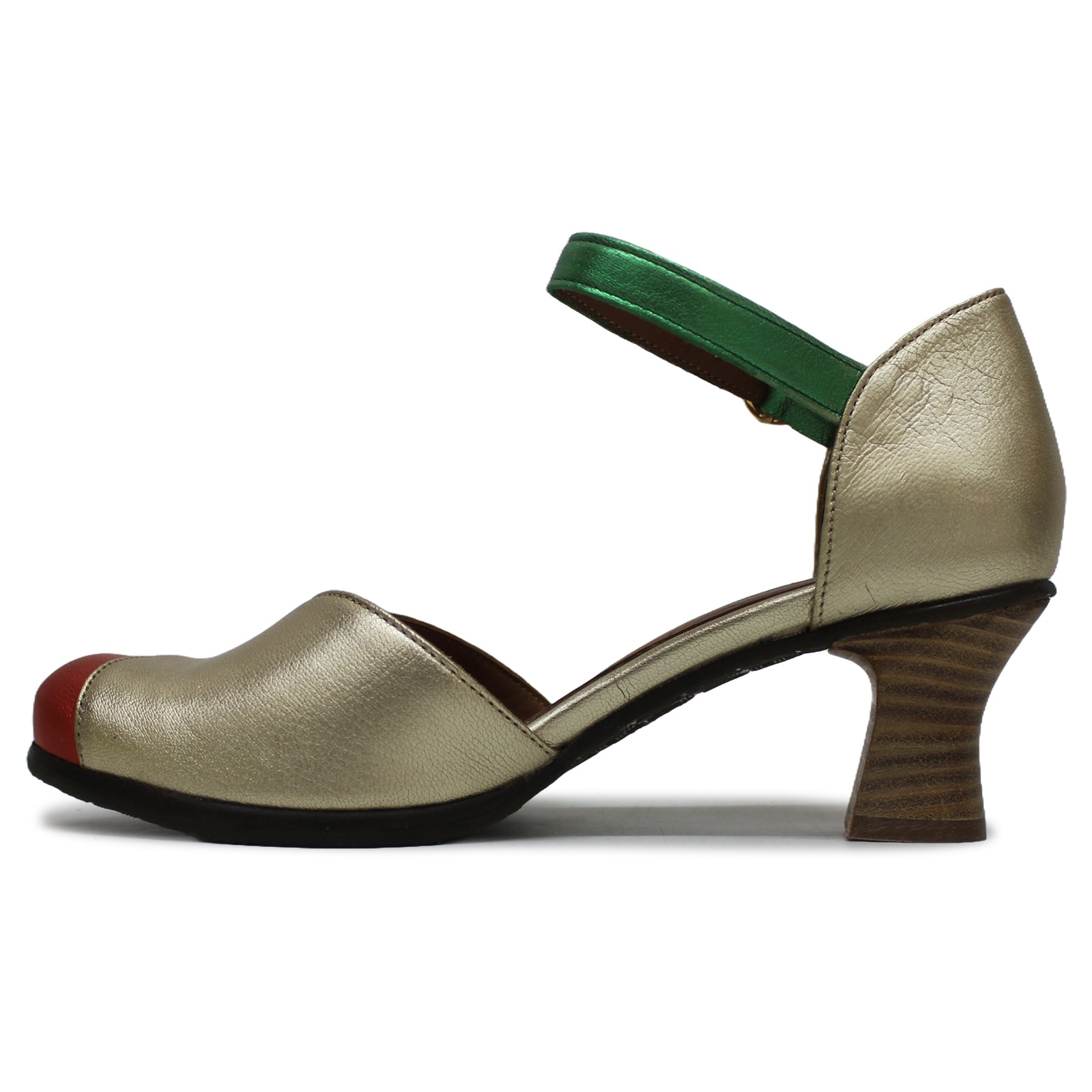 Fly London BESH087FLY Idra Leather Womens Sandals#color_gold red green