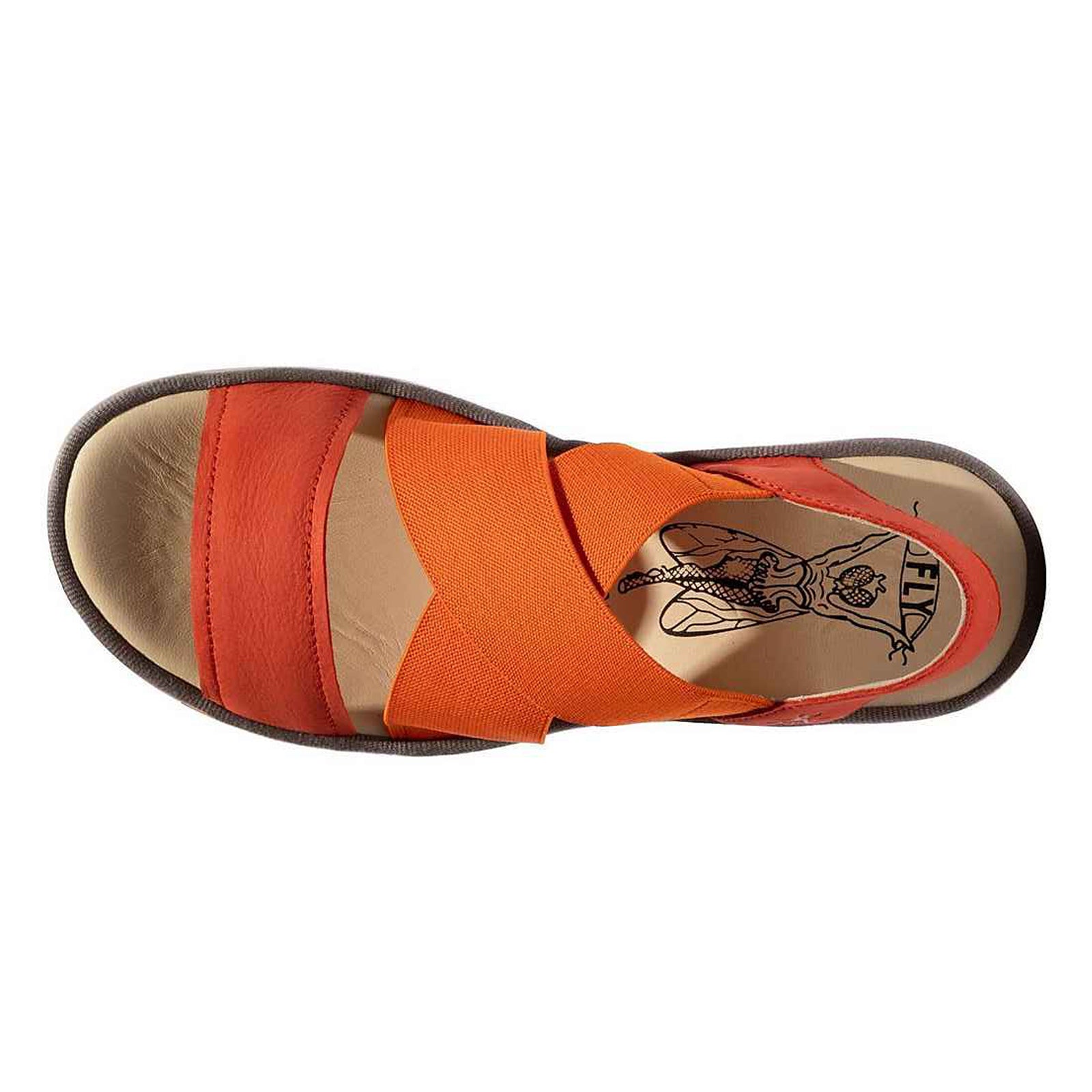 Fly London TAJI502FLY Cupido leather Womens Sandals#color_poppy orange