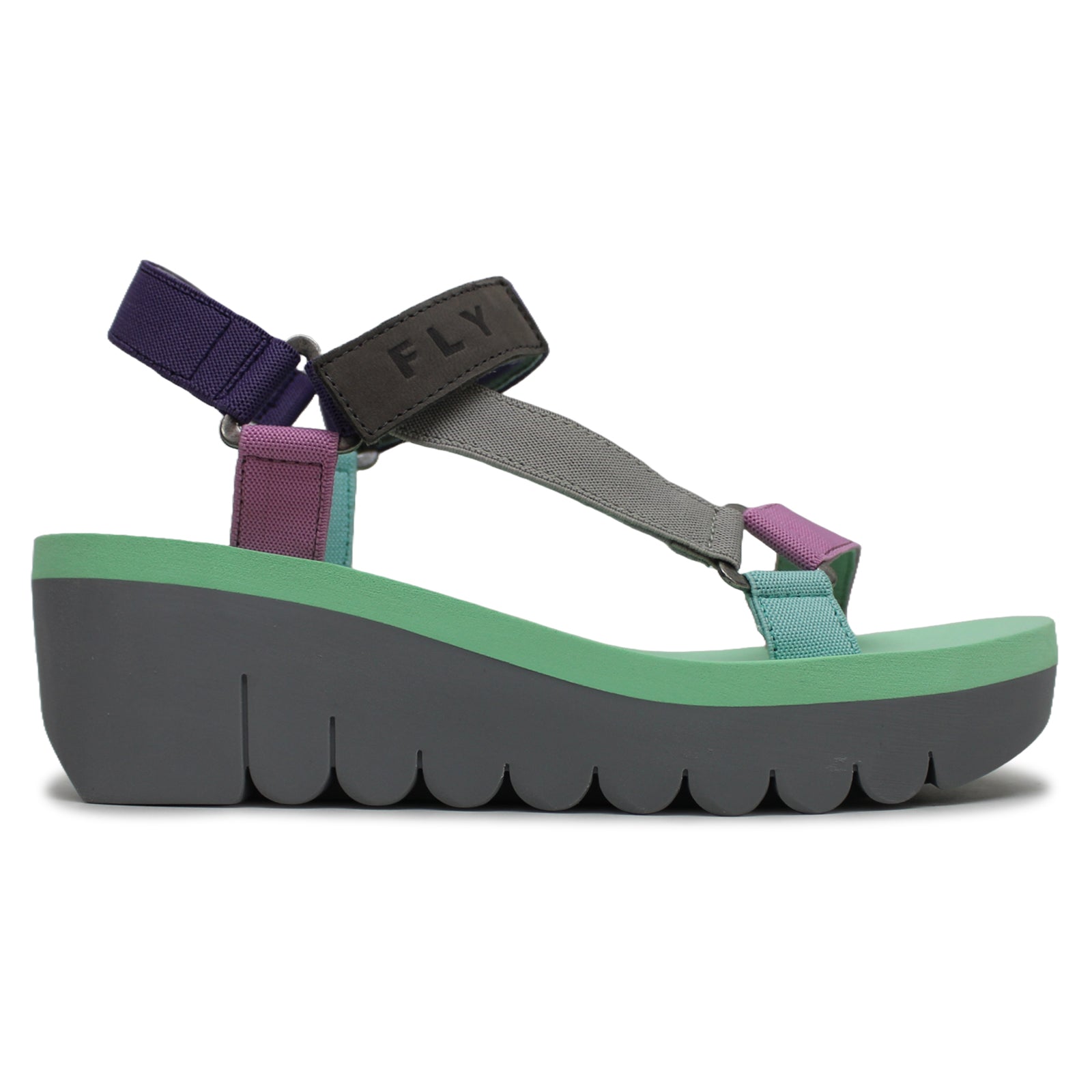 Fly London YEFA726FLY Cupido leather Womens Sandals#color_grey multicolor spear