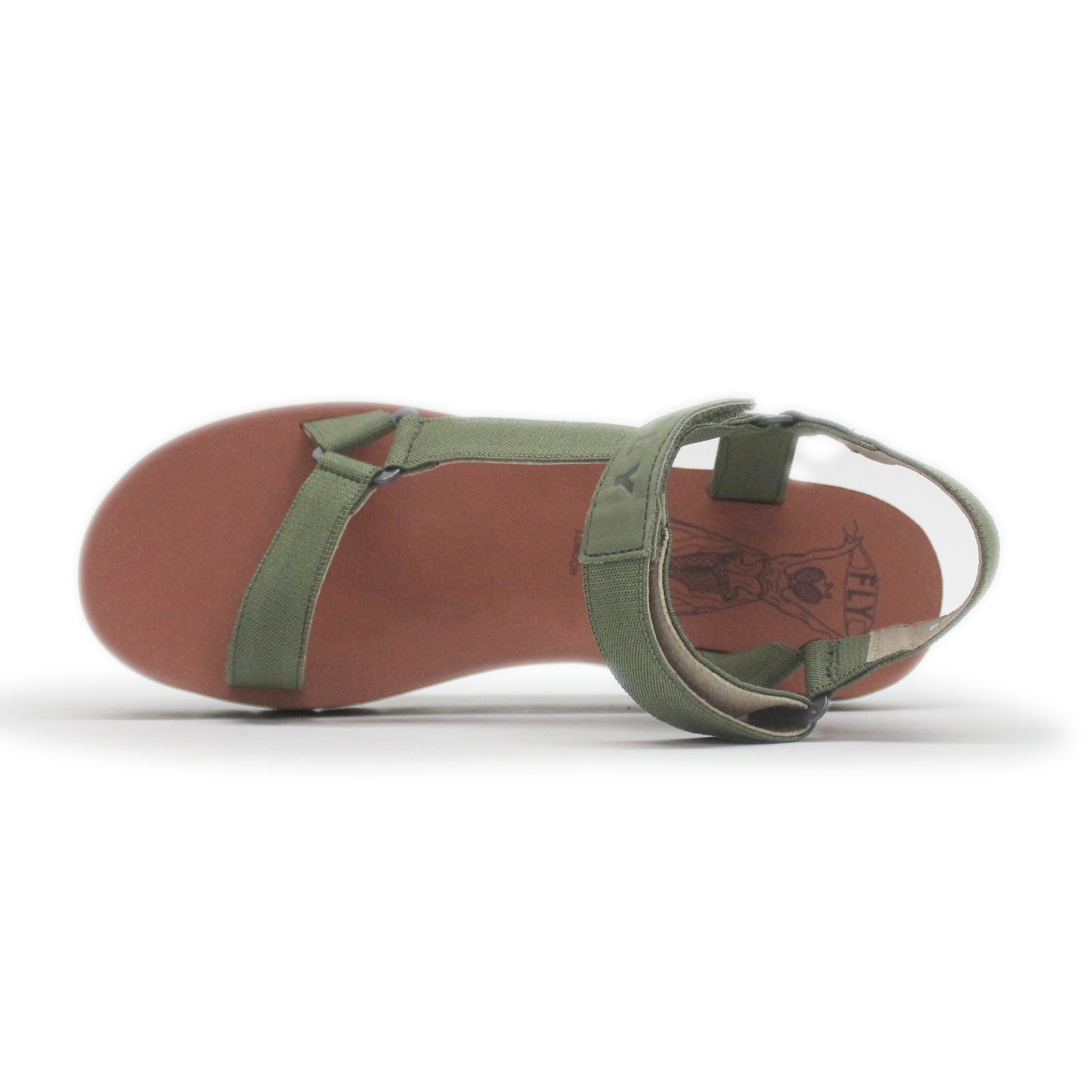 Fly London YEFA726FLY Cupido leather Womens Sandals#color_army green army green brick