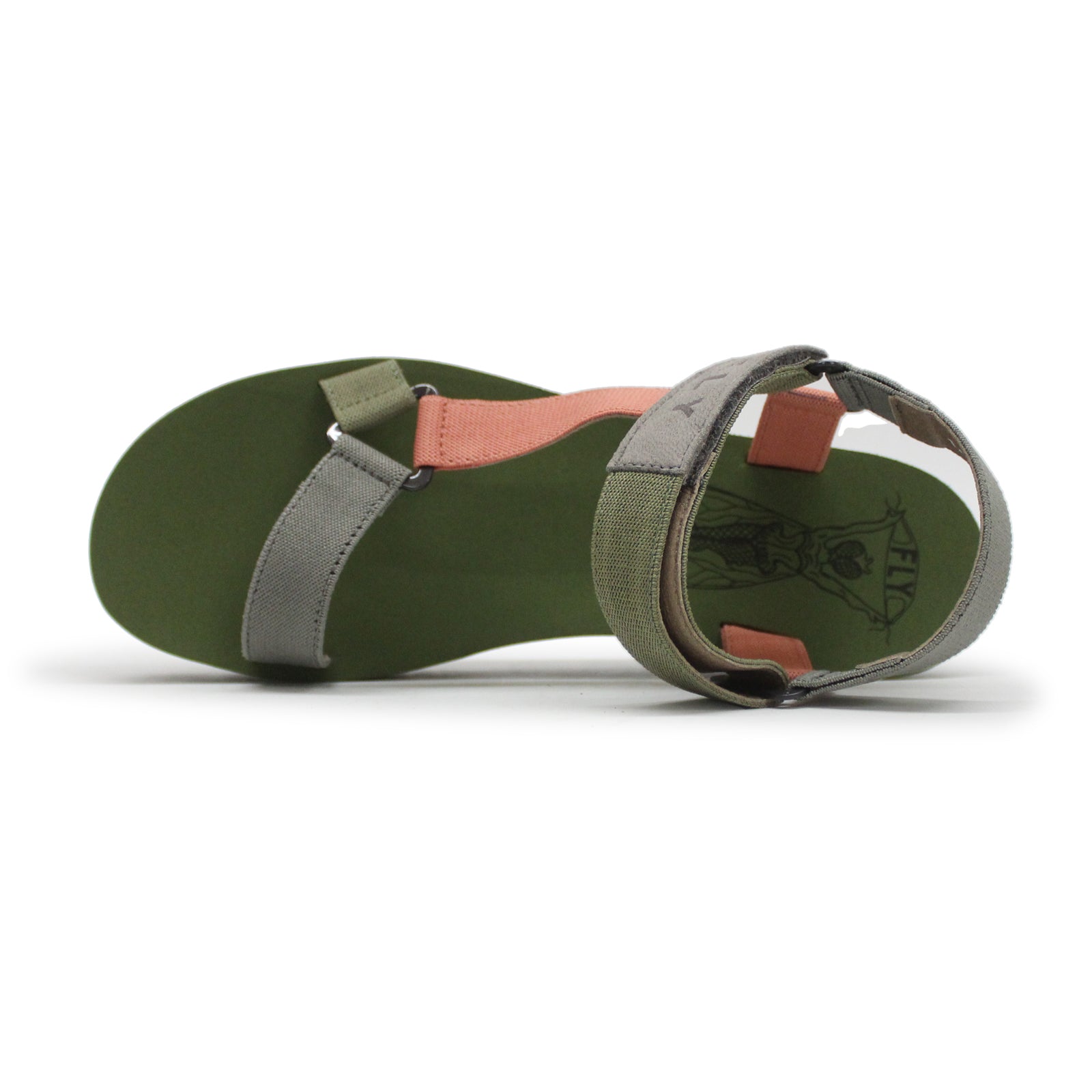 Fly London YEFA726FLY Cupido leather Womens Sandals#color_grey multicolor army green