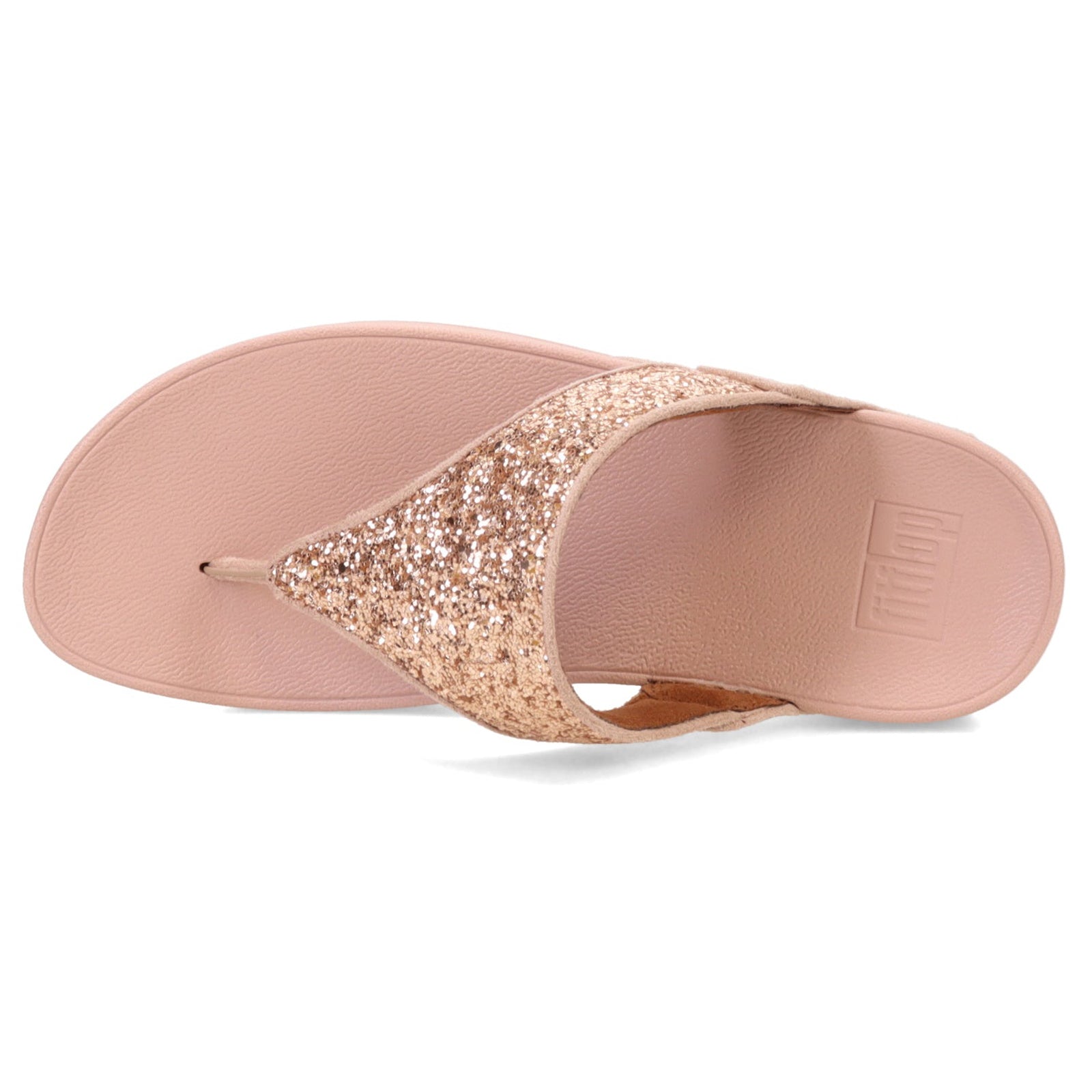FitFlop Lulu Glitter Toe Post Synthetic Womens Sandals#color_rose gold