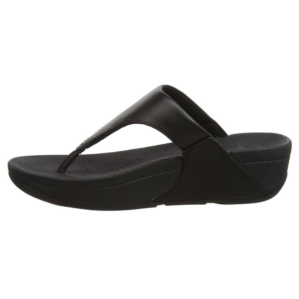 FitFlop Lulu Leather Toepost Leather Womens Sandals#color_black