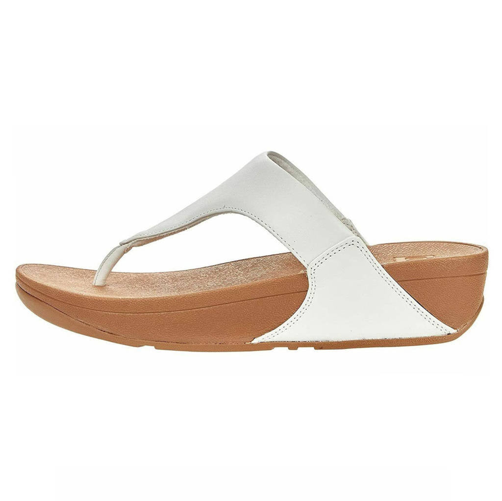 FitFlop Lulu Leather Toepost Leather Womens Sandals#color_white