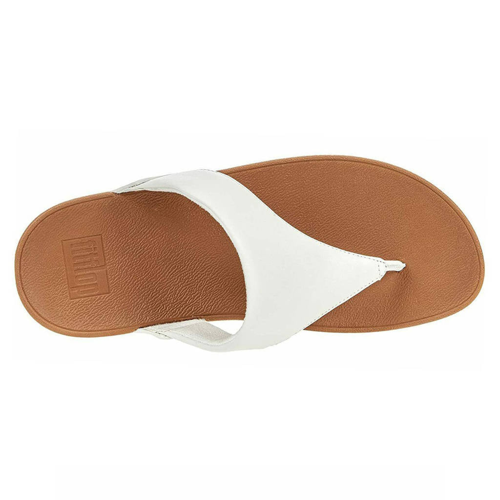 FitFlop Lulu Leather Toepost Leather Womens Sandals#color_white