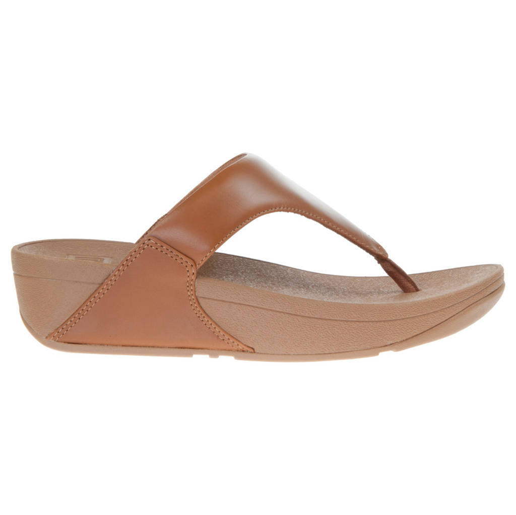 FitFlop Lulu Leather Toepost Leather Womens Sandals#color_light tan