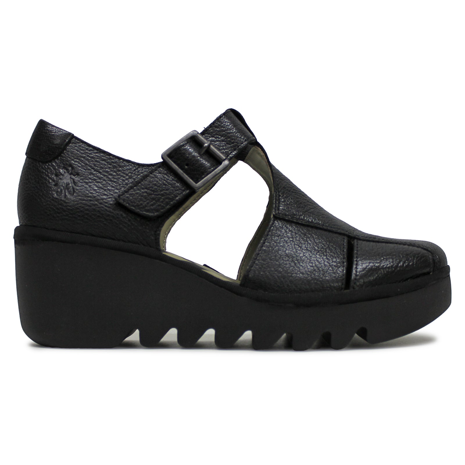 Fly London BURI481FLY Mousse Leather Womens Sandals#color_black