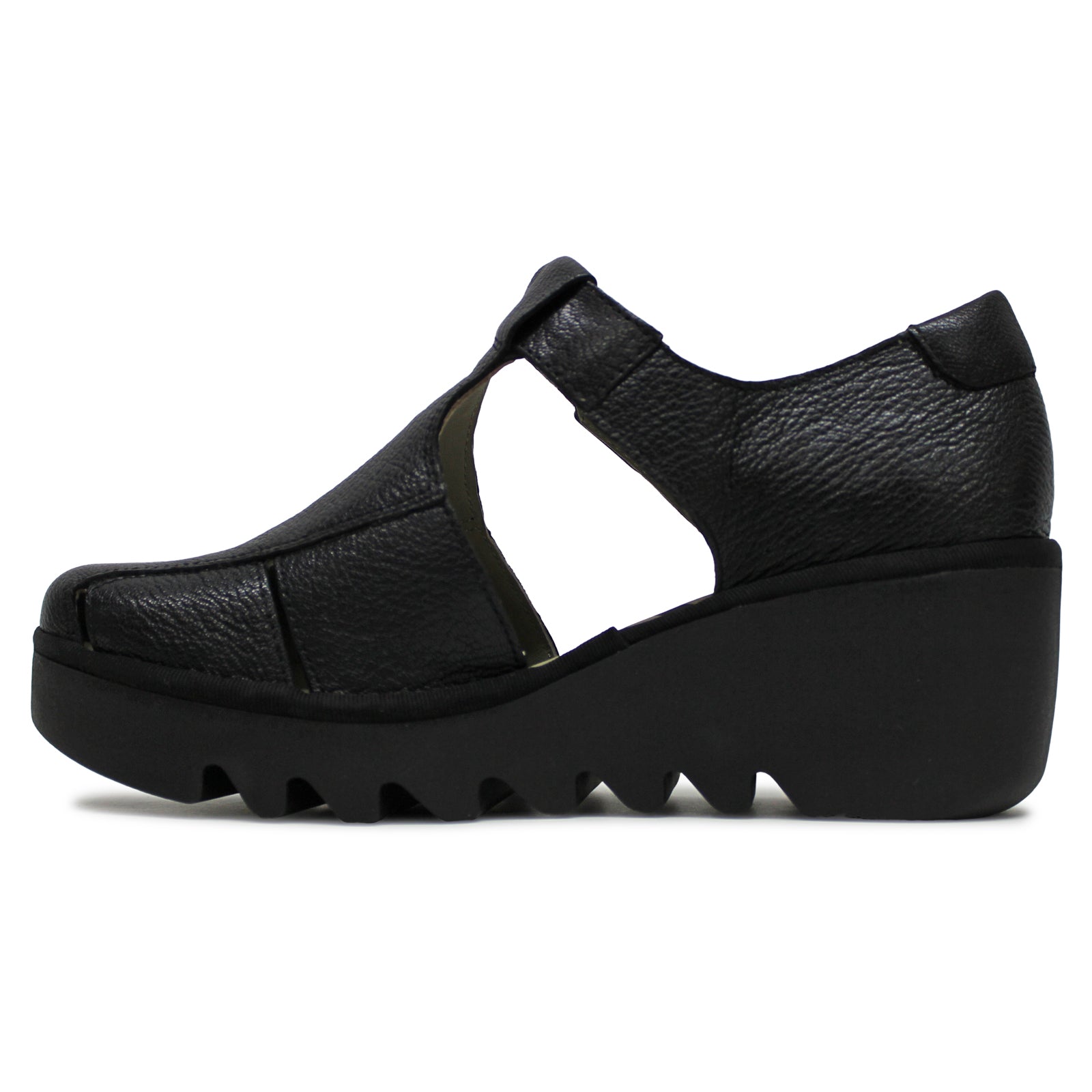 Fly London BURI481FLY Mousse Leather Womens Sandals#color_black