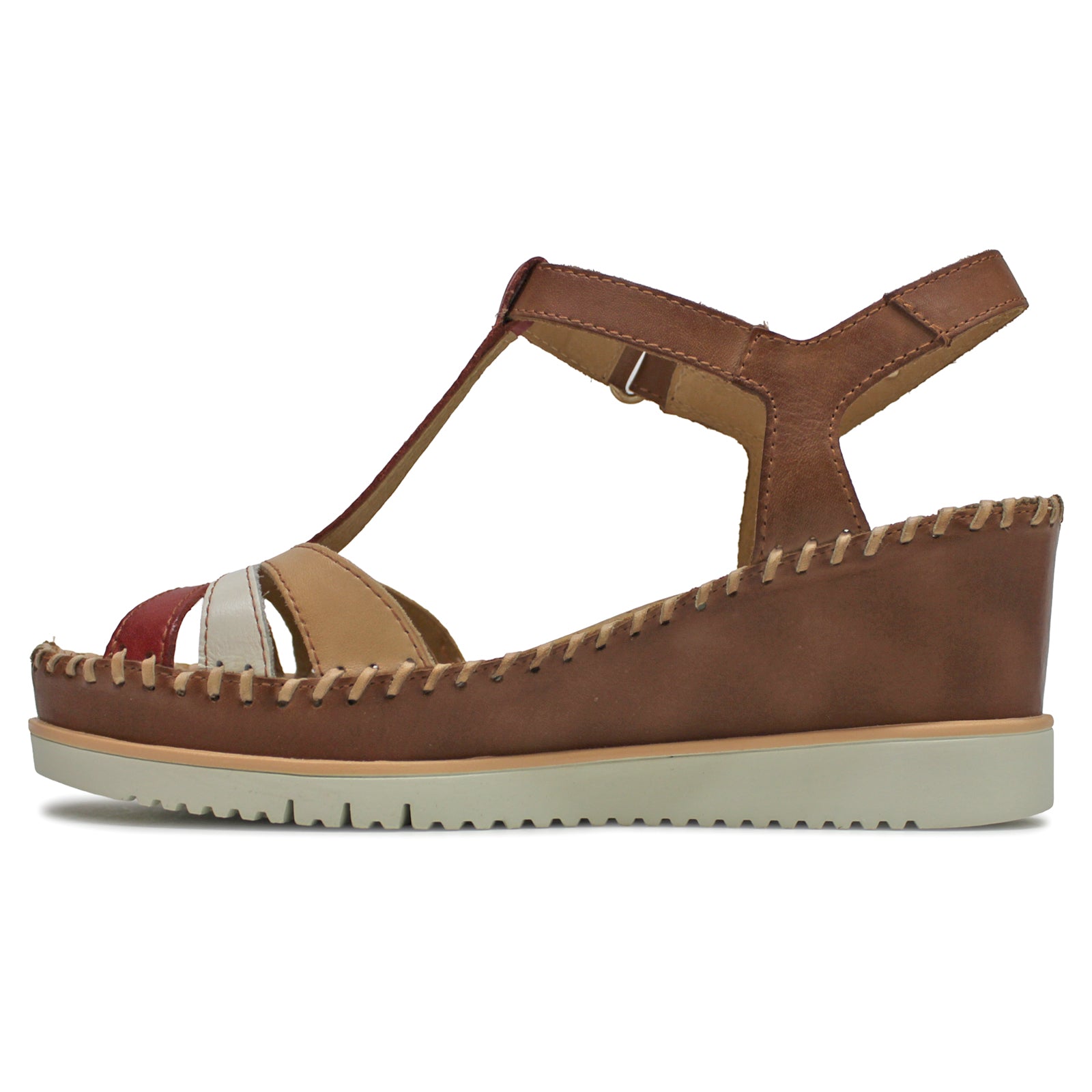 Pikolinos Aguadulce Leather Womens Sandals#color_coral