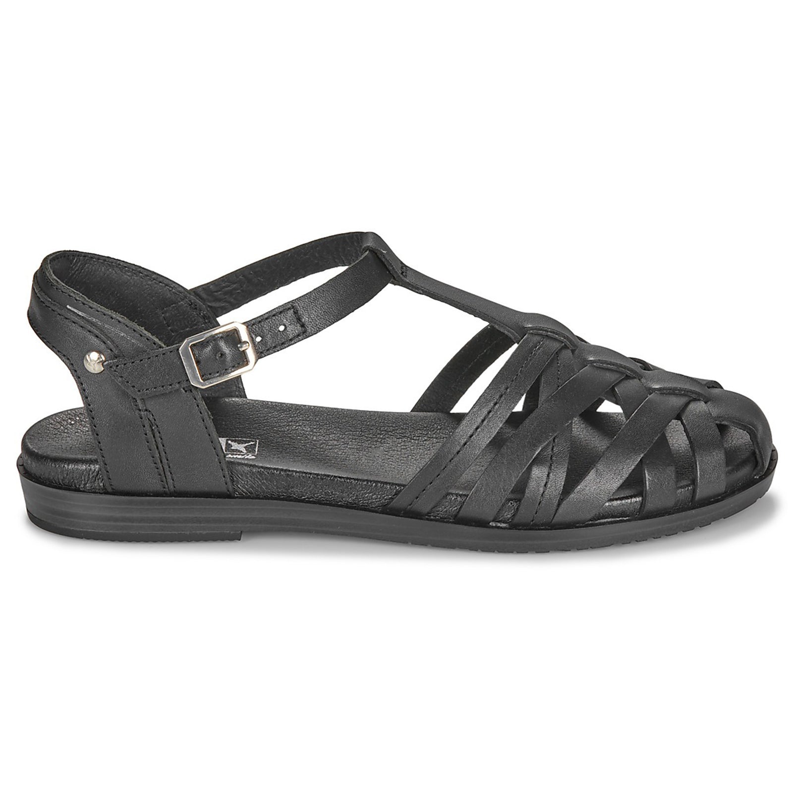Pikolinos Formentera W8Q-0803 Leather Women's Flats Black Sandals