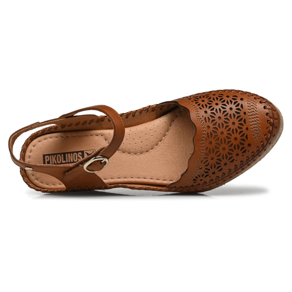 Pikolinos Vila W9Y Leather Womens Sandals#color_brandy
