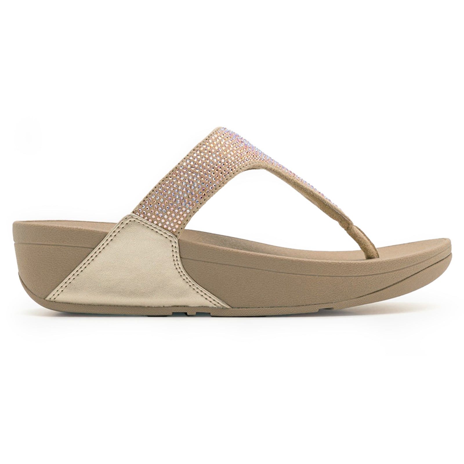 FitFlop Lulu Crystal Embellished Synthetic Womens Sandals#color_latte beige