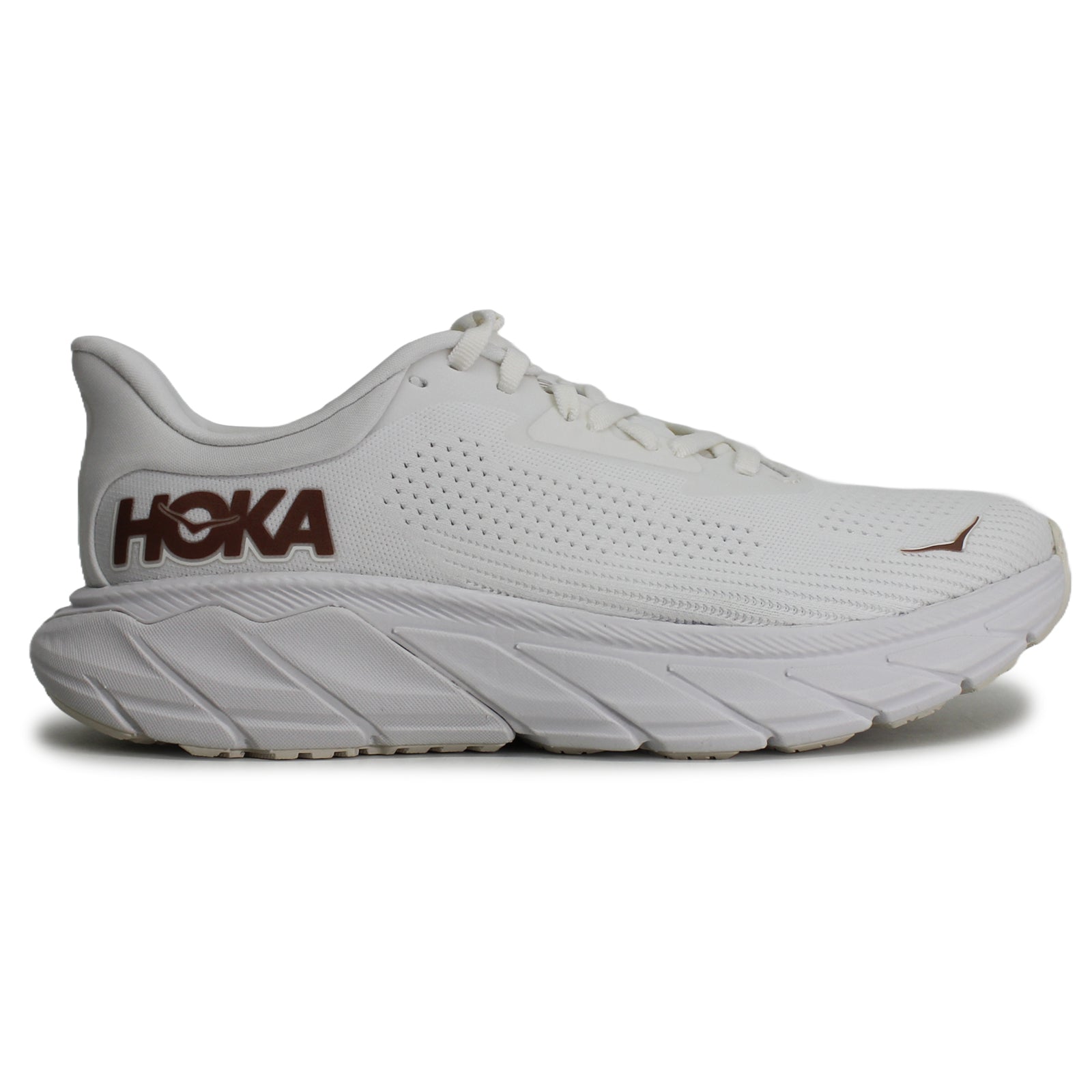Hoka Arahi 7 1147851-BSG Textile Womens Trainers - Blanc De Blanc Rose Gold - 6.5#color_blanc de blanc rose gold