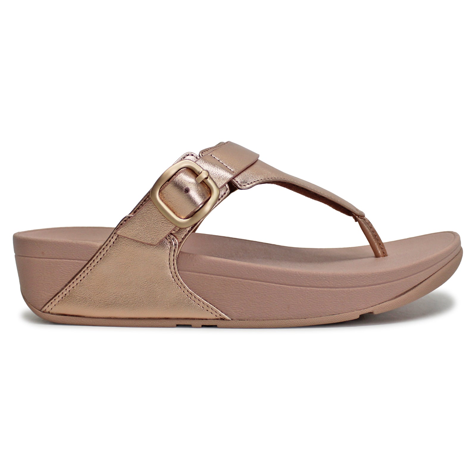 FitFlop Lulu Adjustable Toe Post Leather Womens Sandals#color_rose gold
