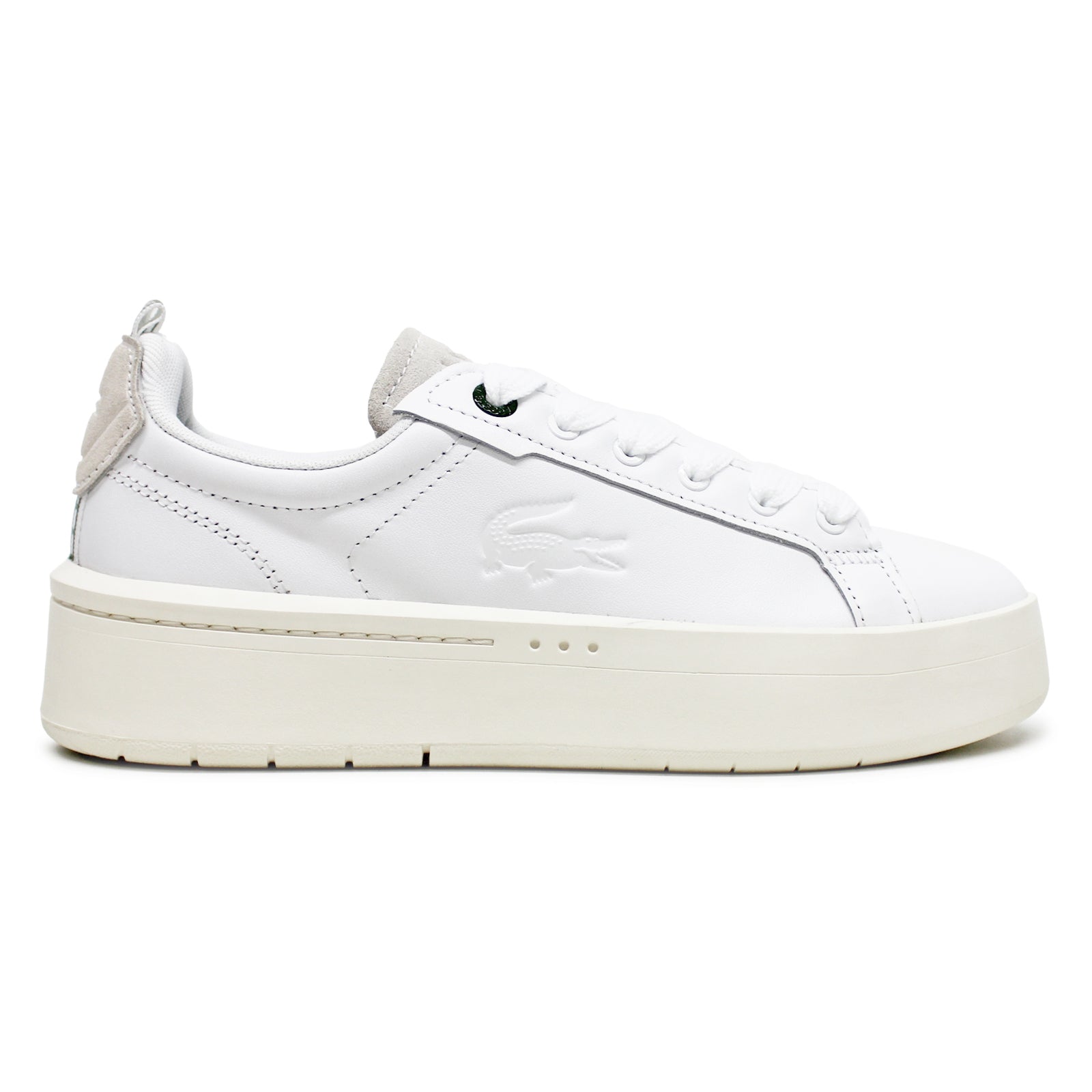 Lacoste Carnaby Platform Leather Womens Trainers#color_white off white