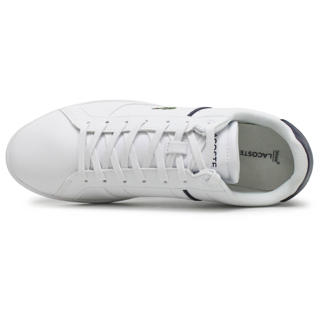 Lacoste Europa Pro Leather Synthetic Mens Trainers#color_white navy