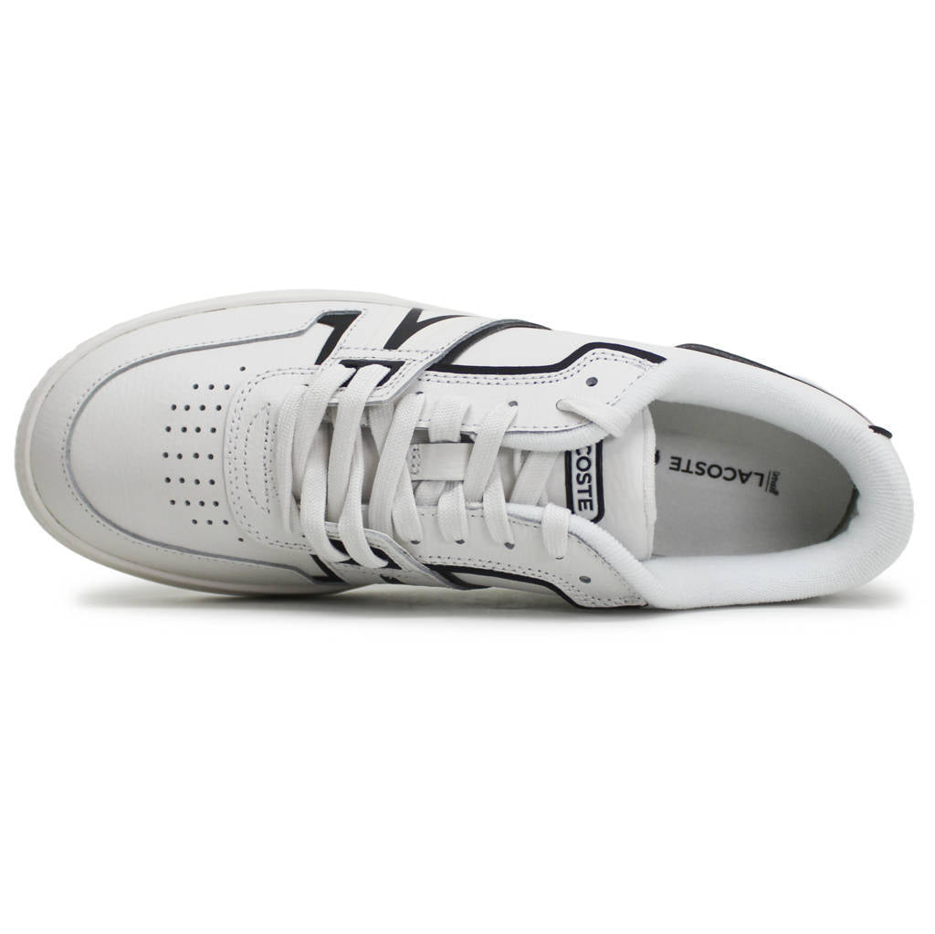 Lacoste L001 Leather Synthetic Mens Trainers#color_white black