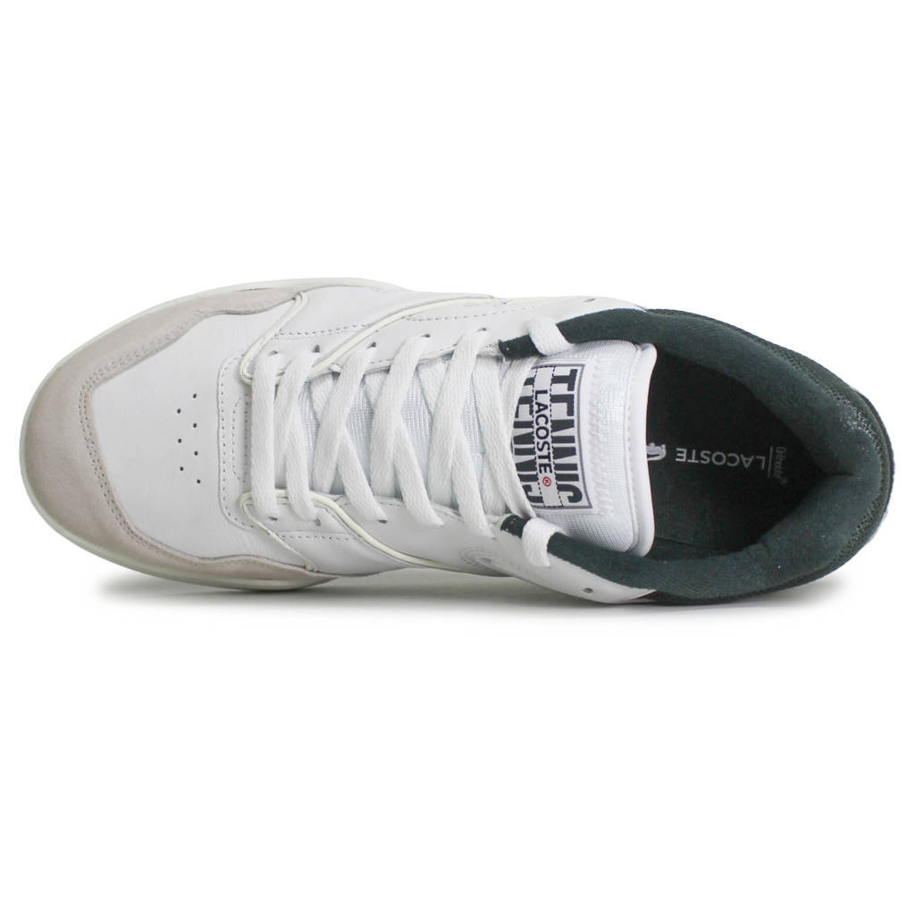 Lacoste Lineshot Leather Mens Trainers#color_white dark green