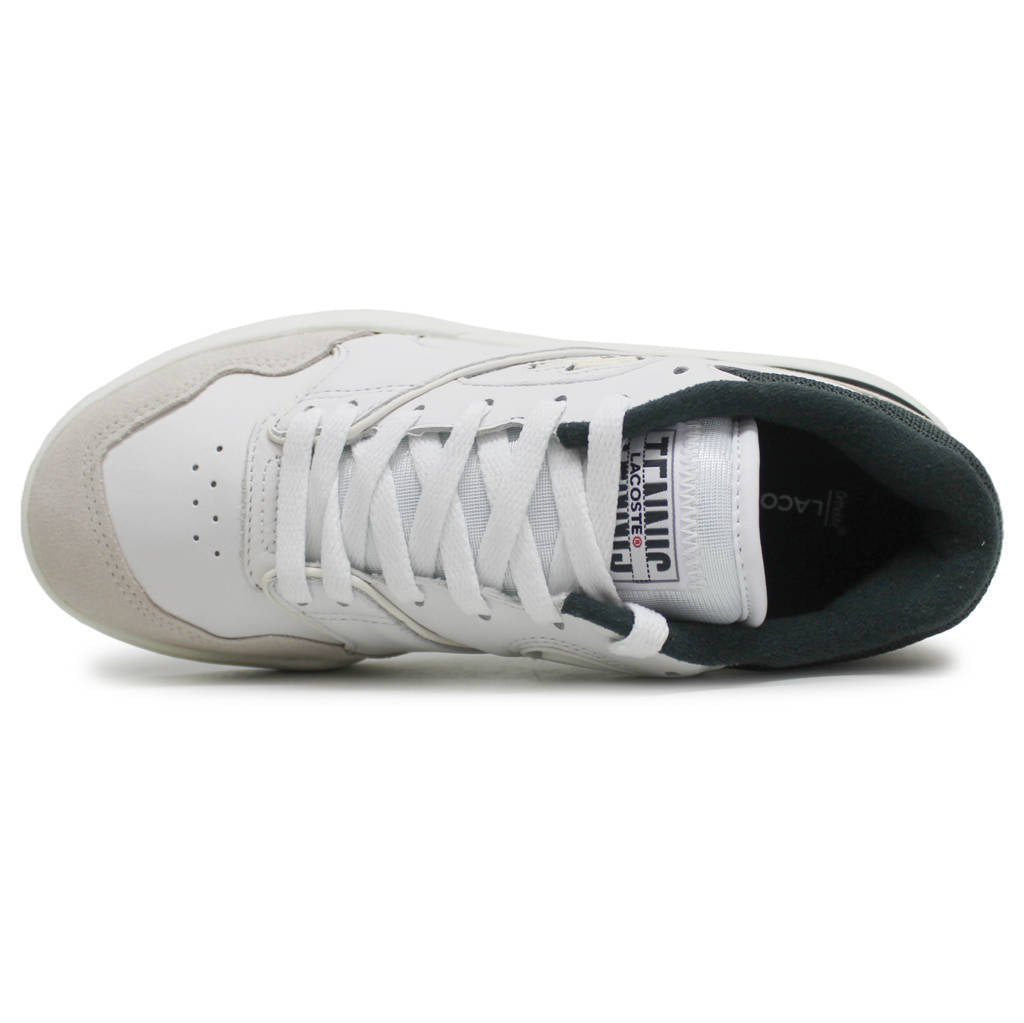 Lacoste Lineshot Leather Womens Trainers#color_white dark green