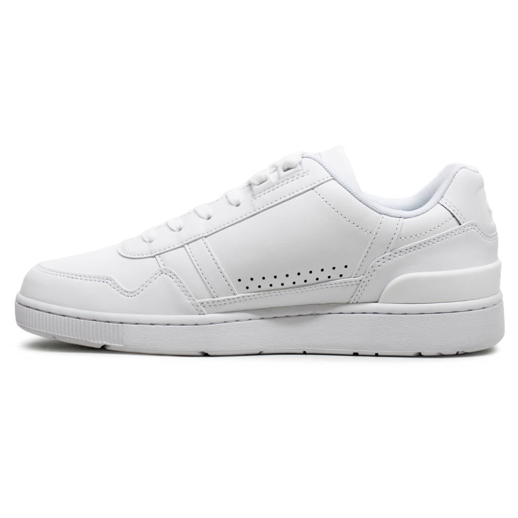Lacoste T Clip Leather Synthetic Mens Trainers#color_white white