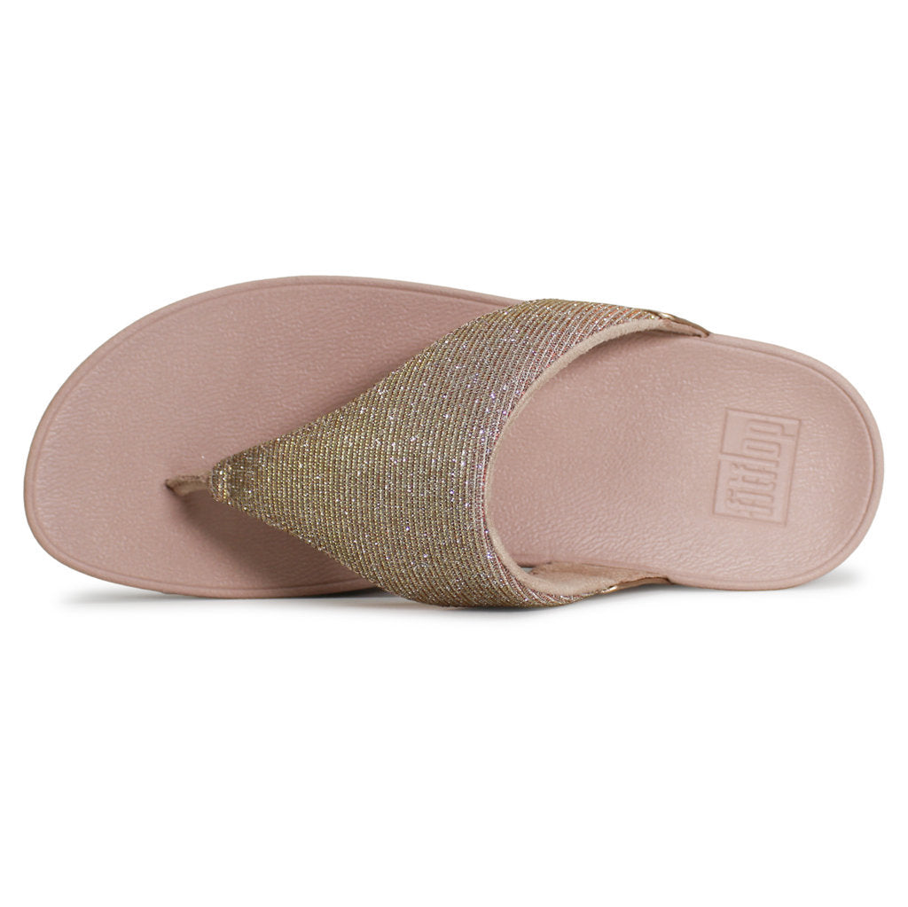 FitFlop Lulu Shimmerlux Toe Post Synthetic Womens Sandals#color_rose gold