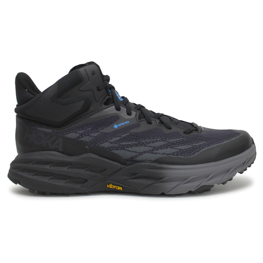Hoka One One Speedgoat 5 Mid GTX Textile Synthetic Mens Trainers#color_black black