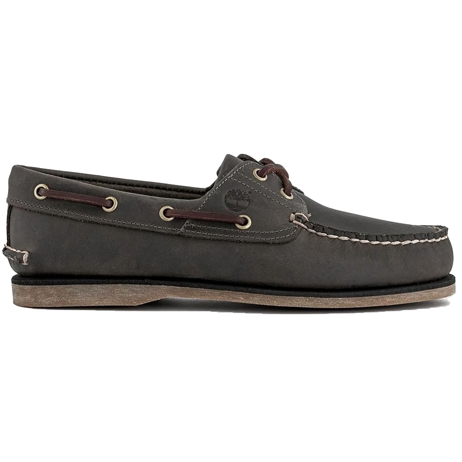 Timberland Classic Boat Full Grain Leather Mens Shoes#color_medium grey