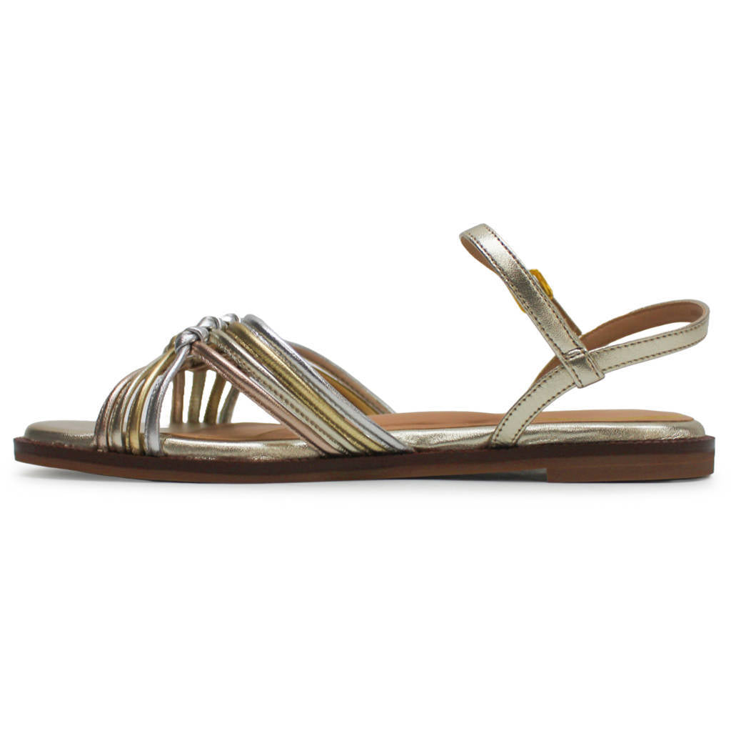 Cole Haan Jitney Knot Leather Womens Sandals#color_gold silver rose