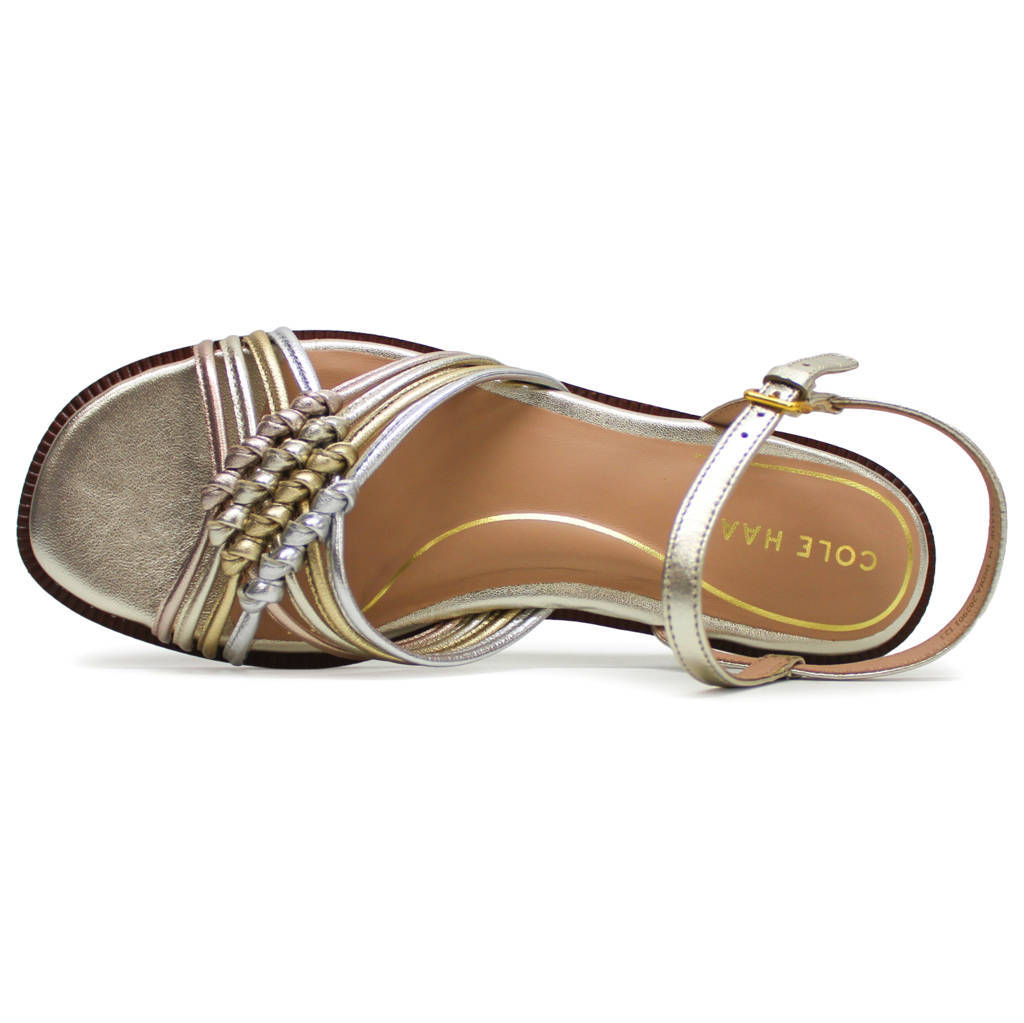 Cole Haan Jitney Knot Leather Womens Sandals#color_gold silver rose