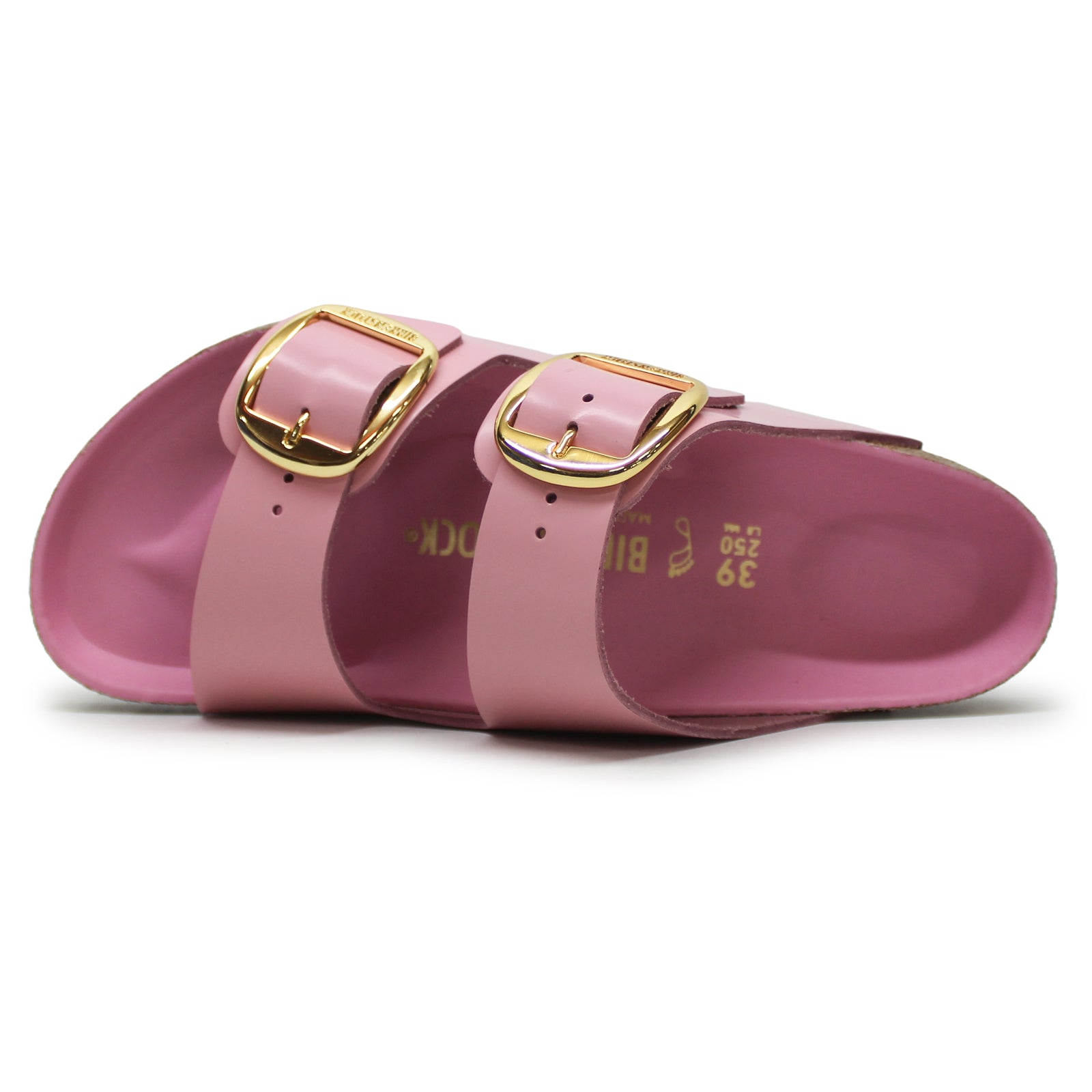 Birkenstock Arizona Big Buckle Patent Leather Unisex Sandals#color_high shine fondant pink