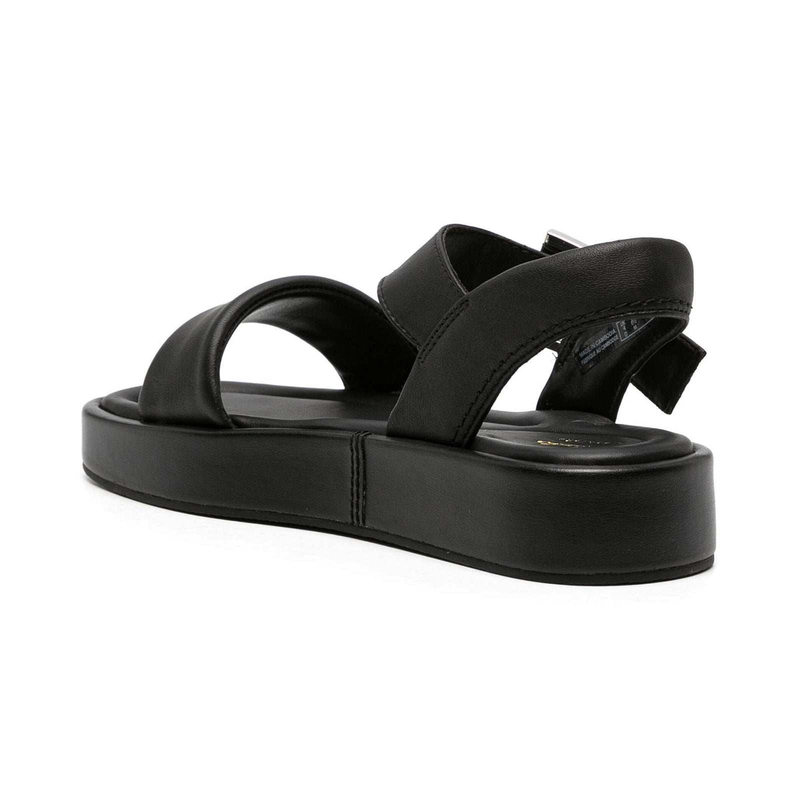 Clarks Alda Strap Leather Womens Sandals#color_black