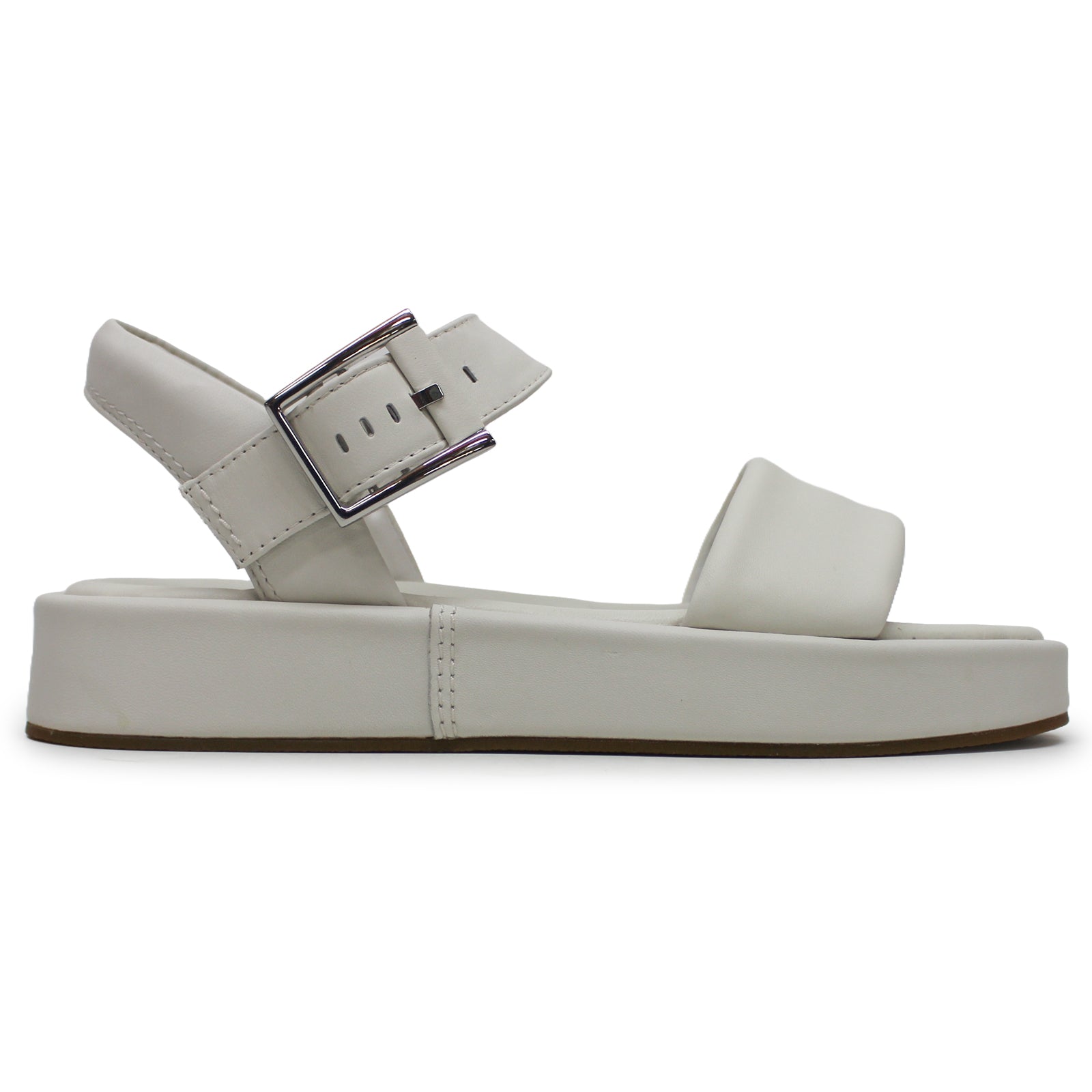 Clarks Alda Strap Leather Womens Sandals#color_off white