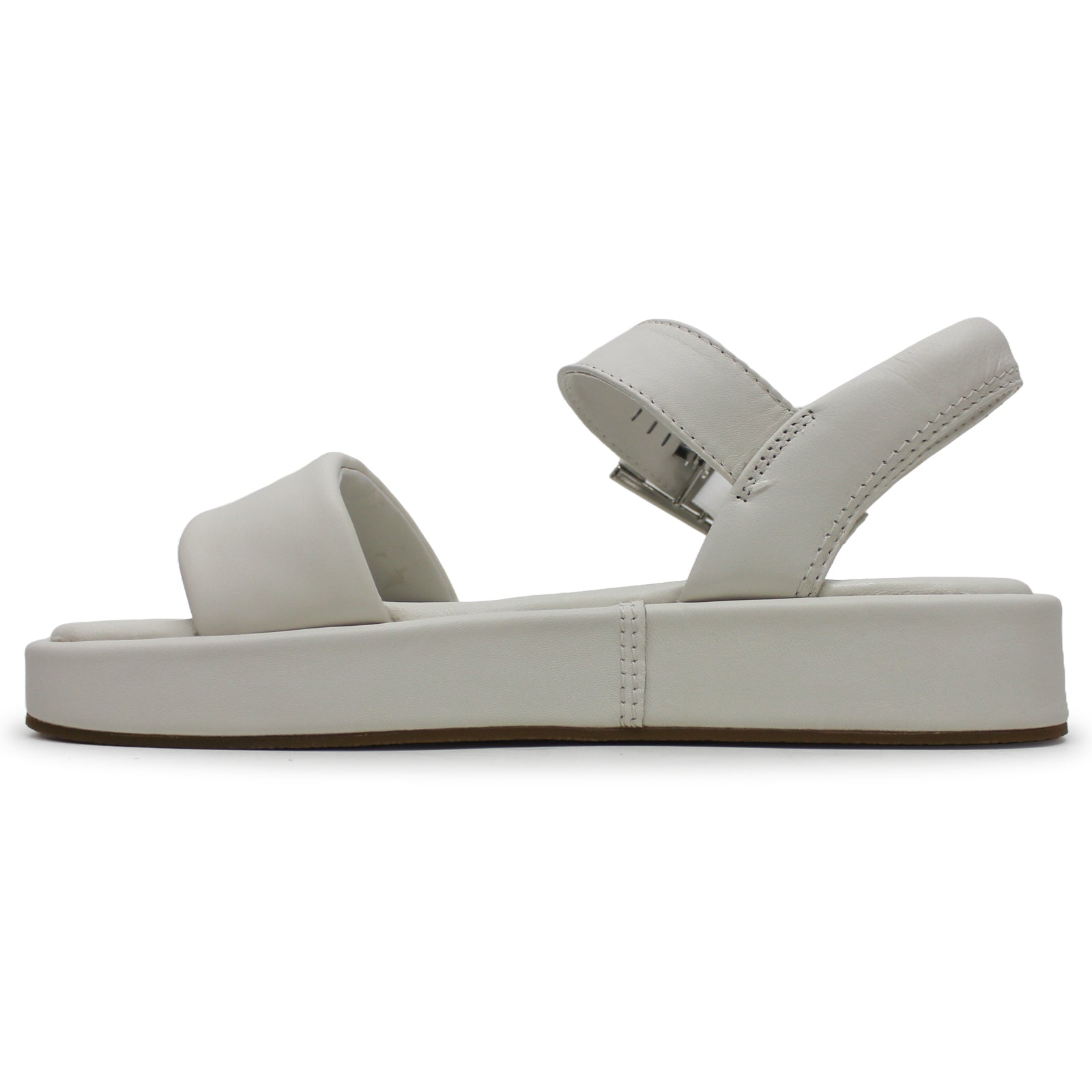 Clarks Alda Strap Leather Womens Sandals#color_off white