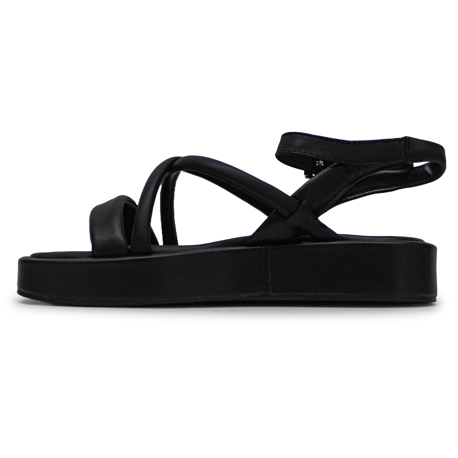 Clarks Alda Cross Leather Womens Sandals#color_black