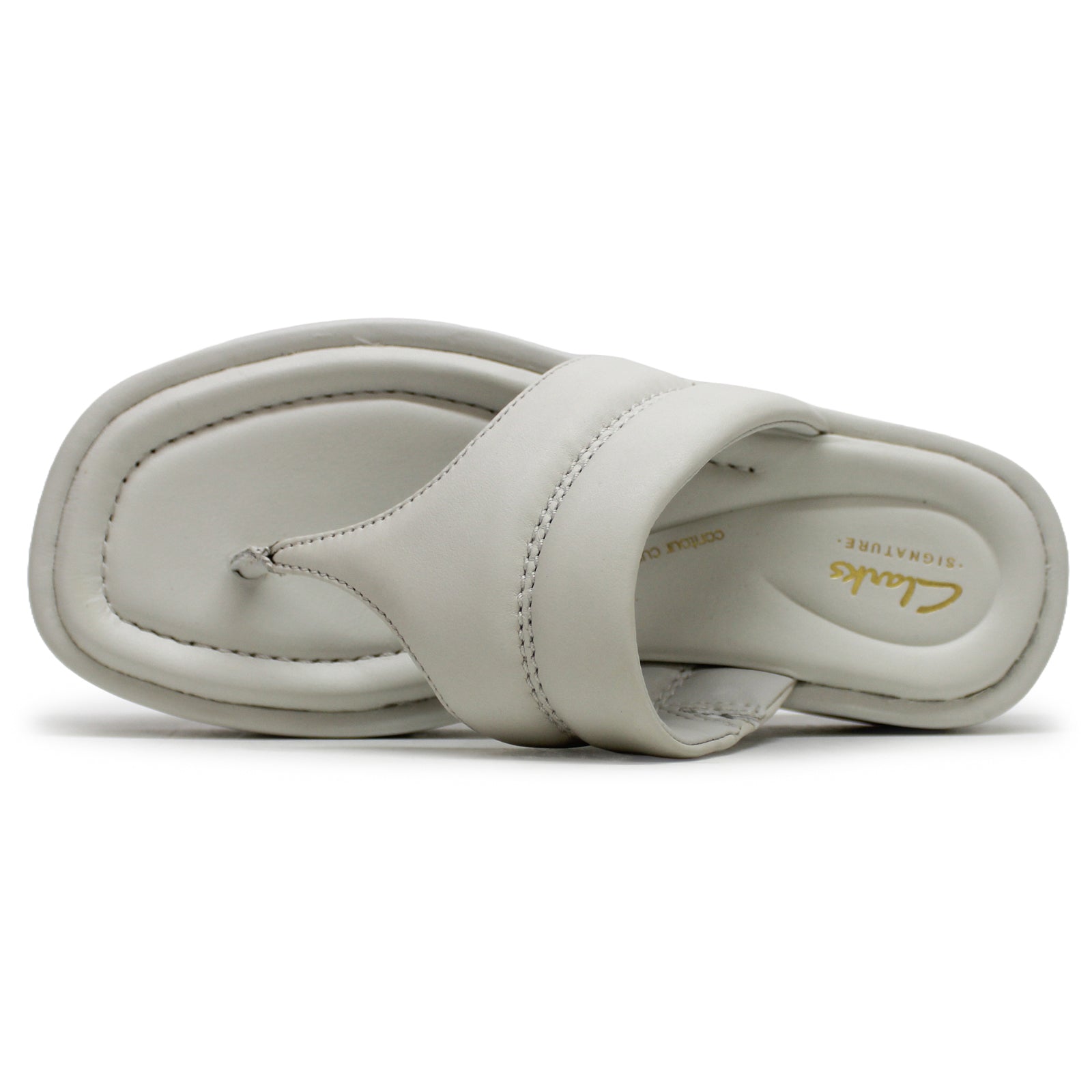 Clarks Alda Walk Leather Womens Sandals#color_off white