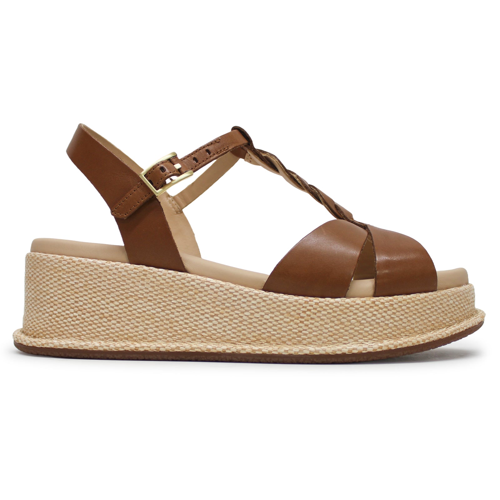 Clarks Kimmei Twist Leather Womens Sandals#color_tan