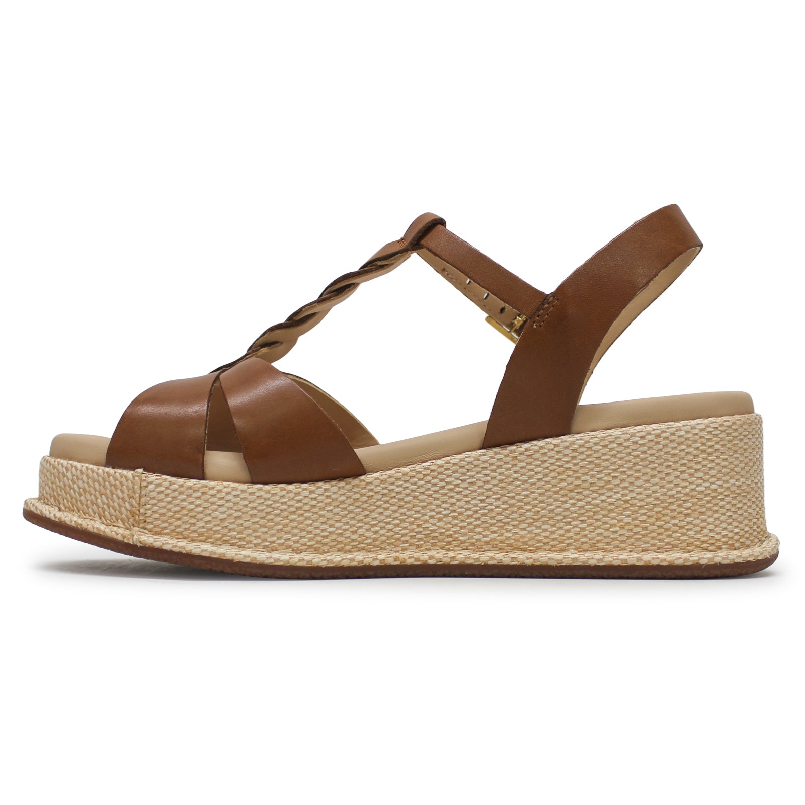 Clarks Kimmei Twist Leather Womens Sandals#color_tan