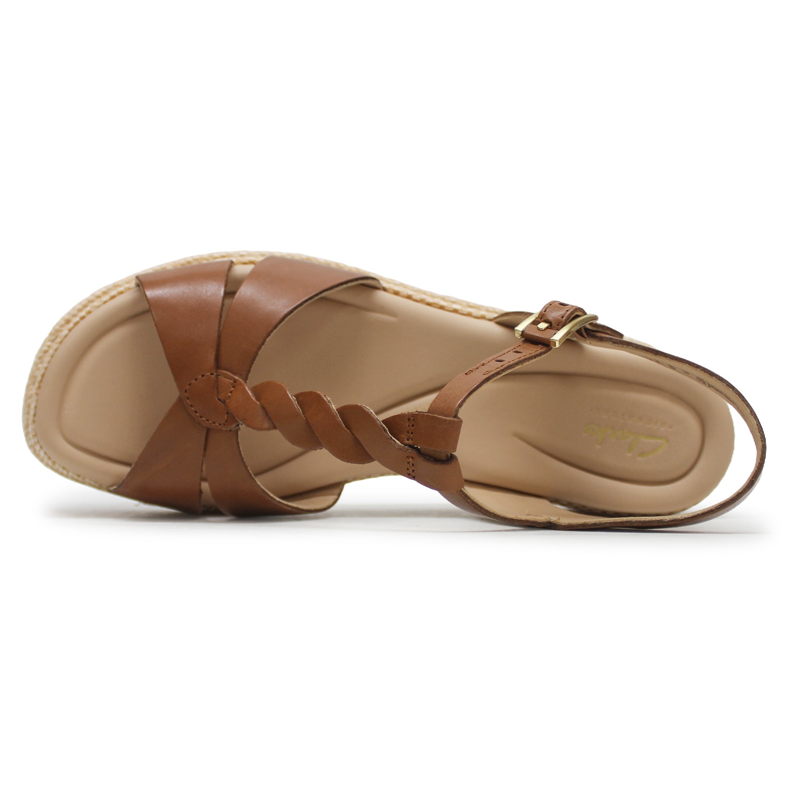 Clarks Kimmei Twist Leather Womens Sandals#color_tan