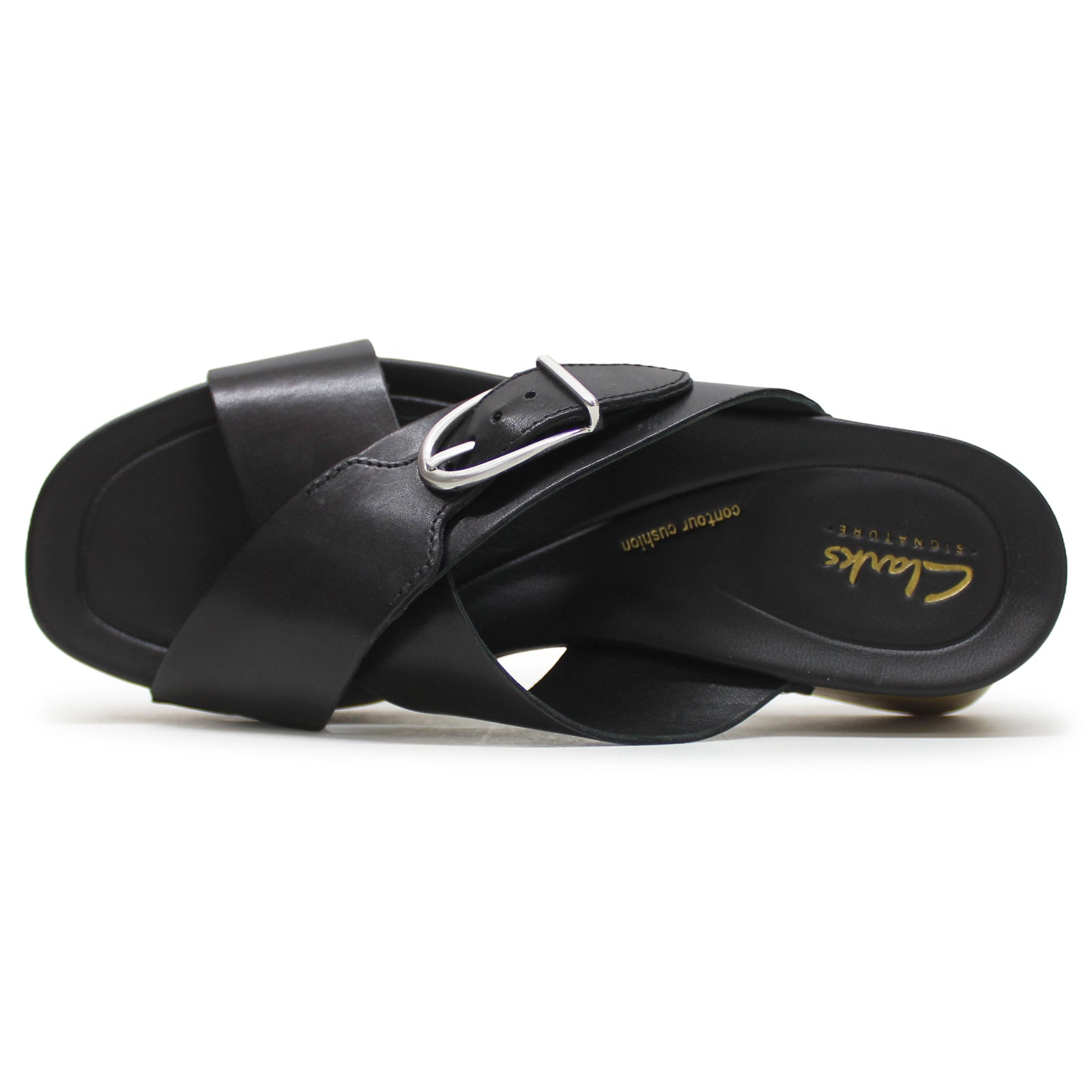 Clarks Sivanne Walk Leather Womens Sandals#color_black