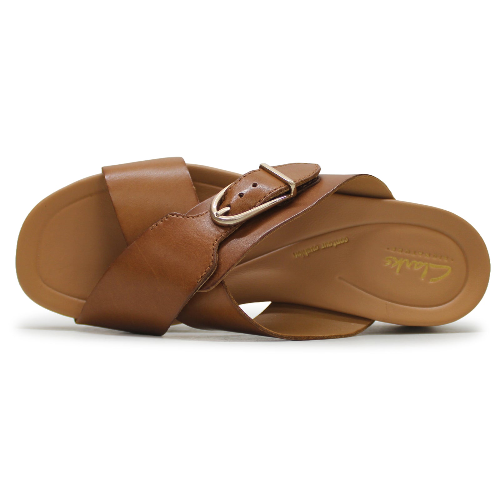 Clarks Sivanne Walk Leather Womens Sandals#color_tan