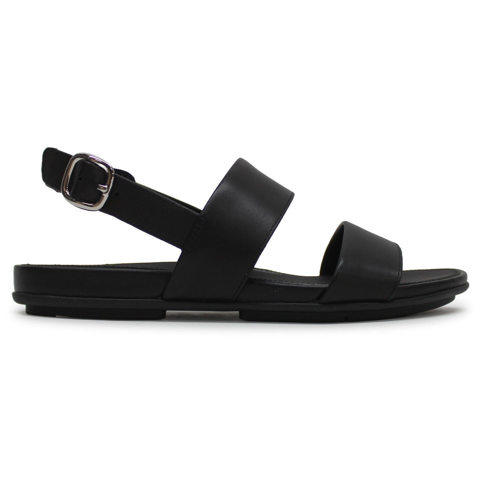 FitFlop Gracie Back Strap Leather Women's Comfort All Black Sandals