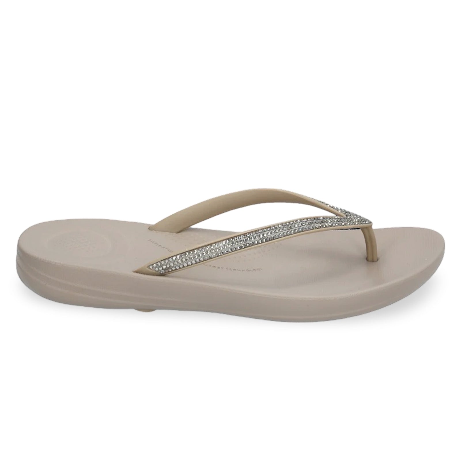 FitFlop Iqushion Ombre Sparkle Synthetic Womens Sandals#color_on taupe pewter