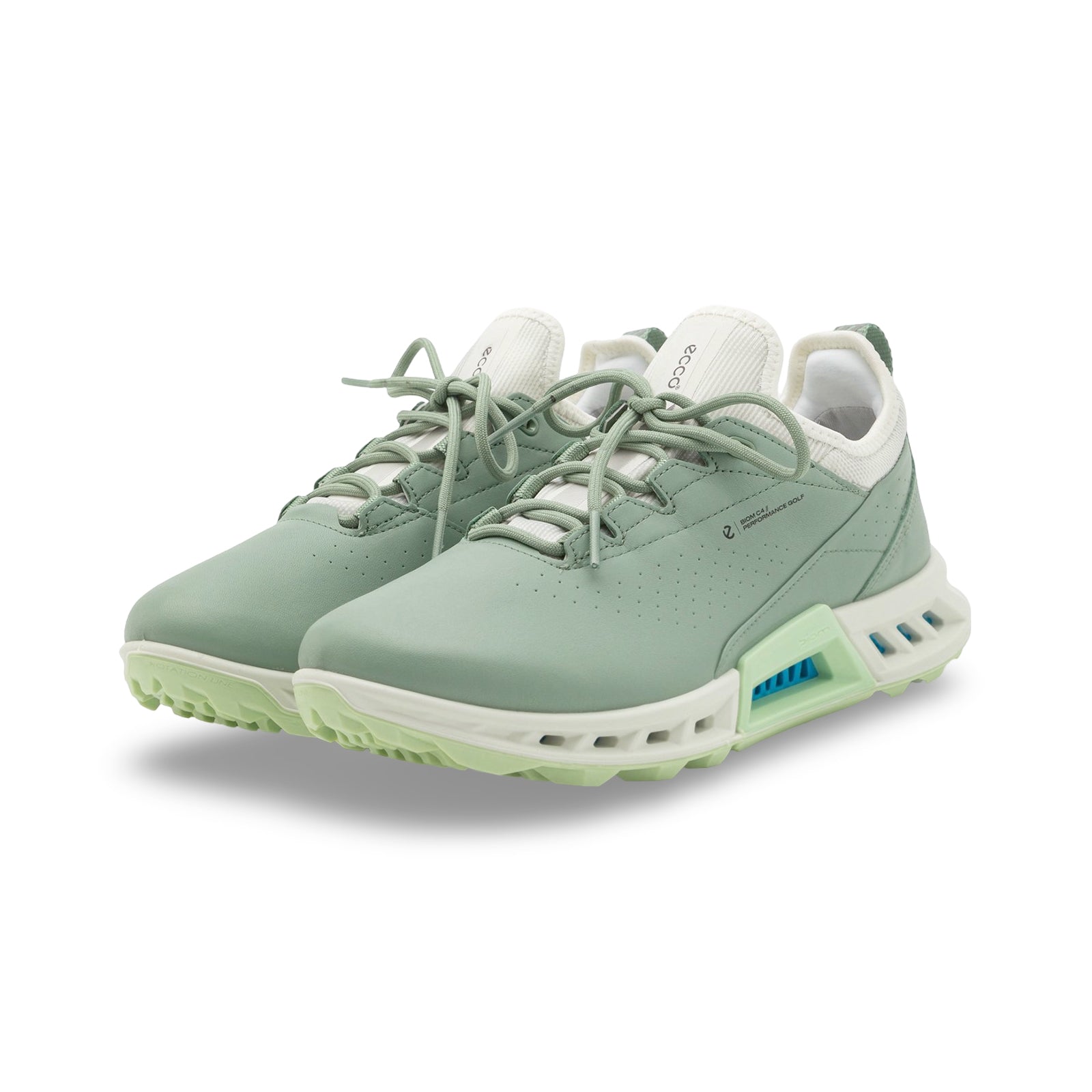 Ecco Golf Biom C4 Leather Textile Womens Trainers#color_sedum green