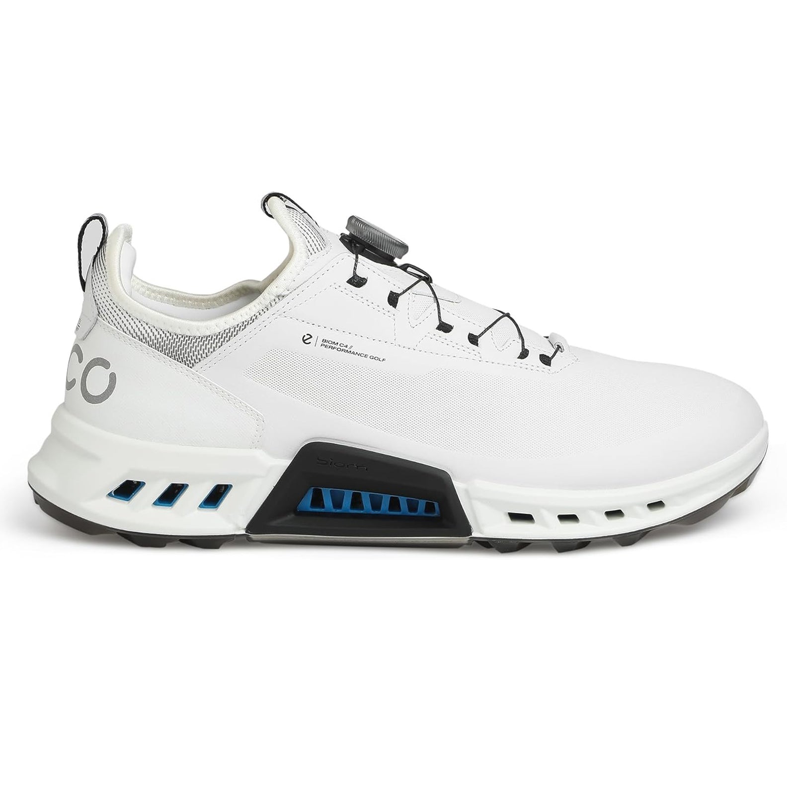 Ecco Golf Biom C4 130424 Leather Textile Mens Trainers#color_white black