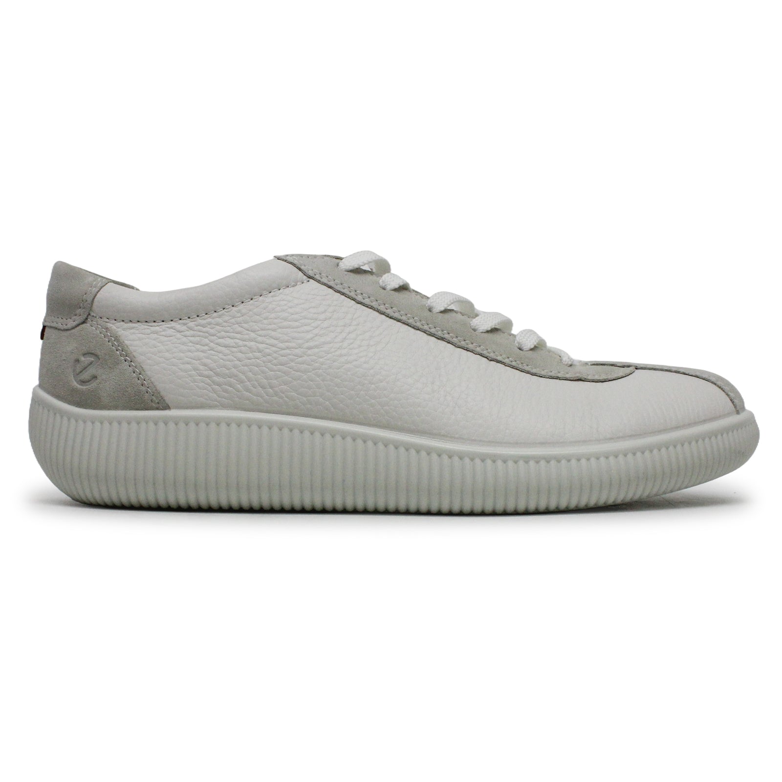 Ecco Soft Zero Leather Mens Trainers#color_white shadow white