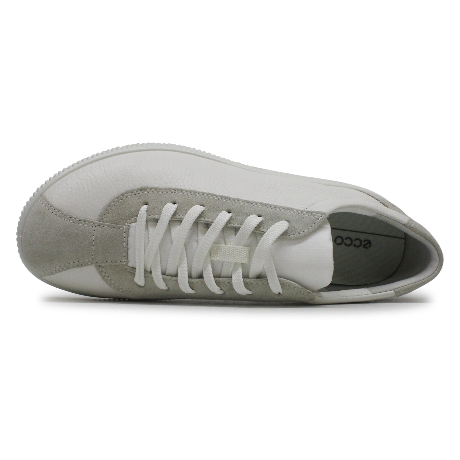 Ecco Soft Zero Leather Mens Trainers#color_white shadow white
