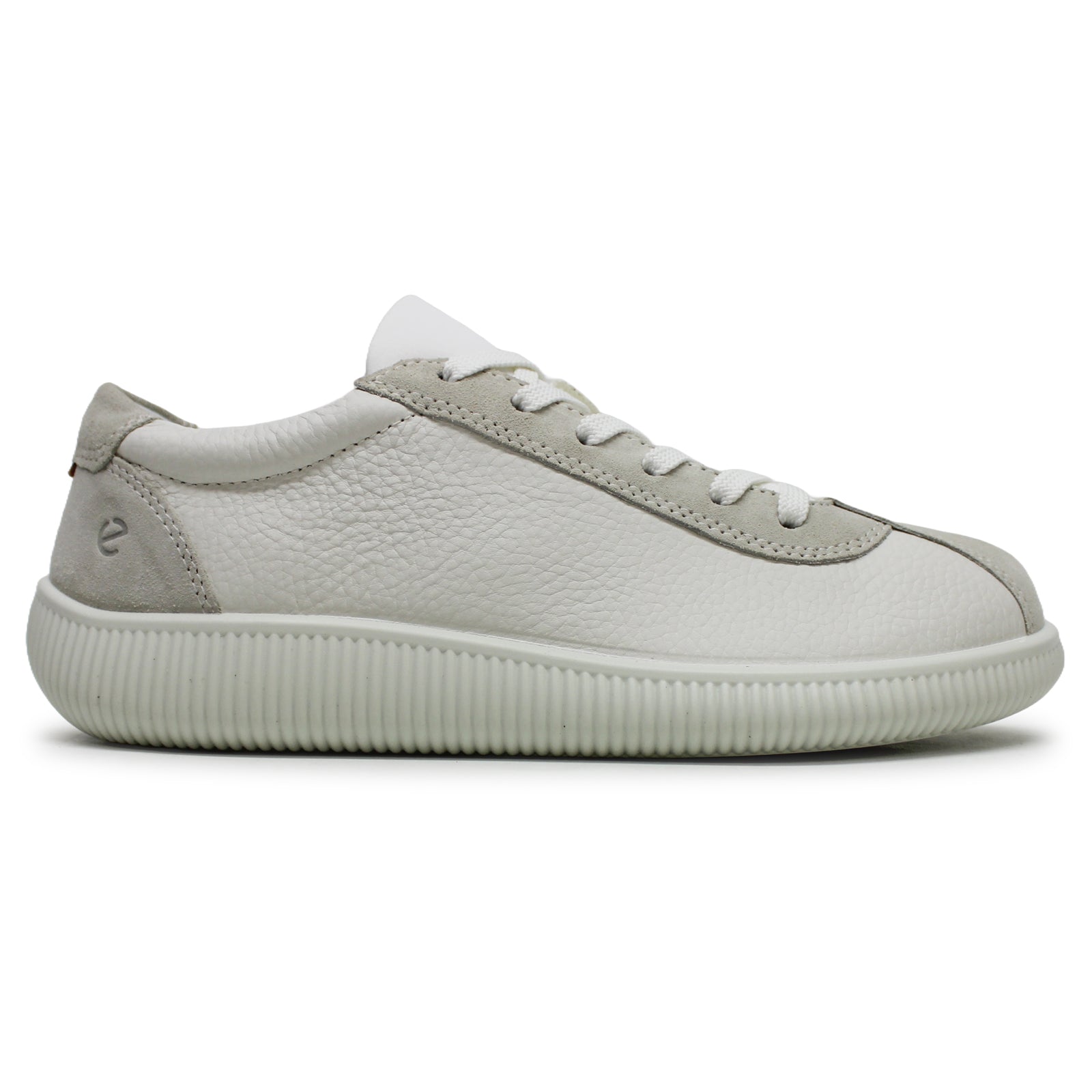 Ecco Soft Zero Leather Womens Trainers#color_white shadow white