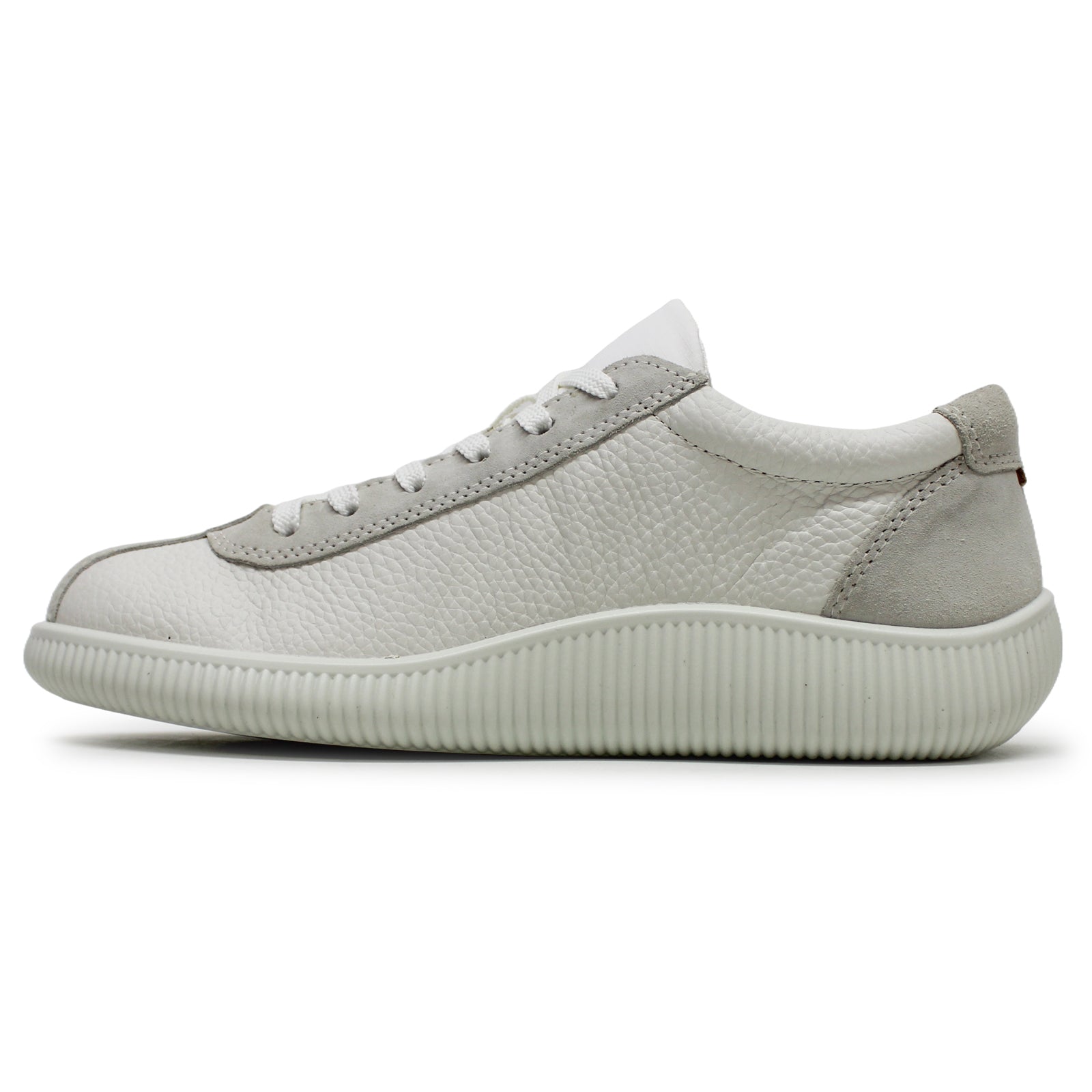 Ecco Soft Zero Leather Womens Trainers#color_white shadow white